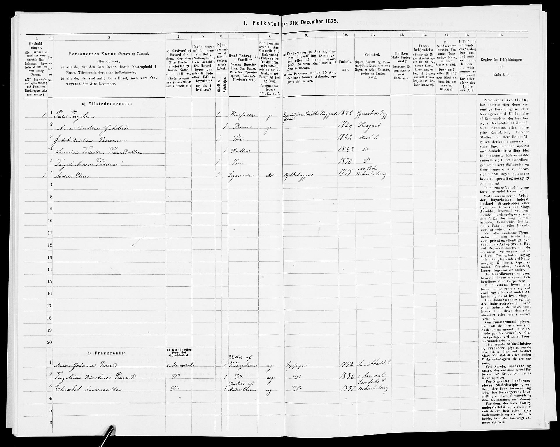 SAK, Folketelling 1875 for 0922P Hisøy prestegjeld, 1875, s. 715