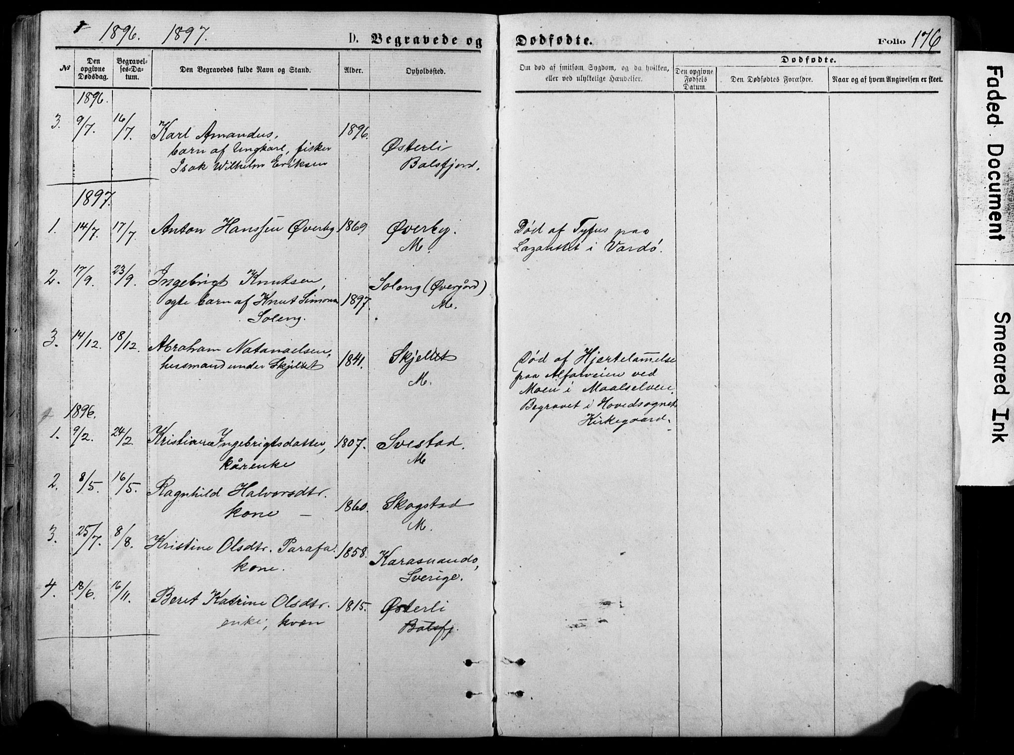 Målselv sokneprestembete, AV/SATØ-S-1311/G/Ga/Gab/L0011klokker: Klokkerbok nr. 11, 1871-1900, s. 176