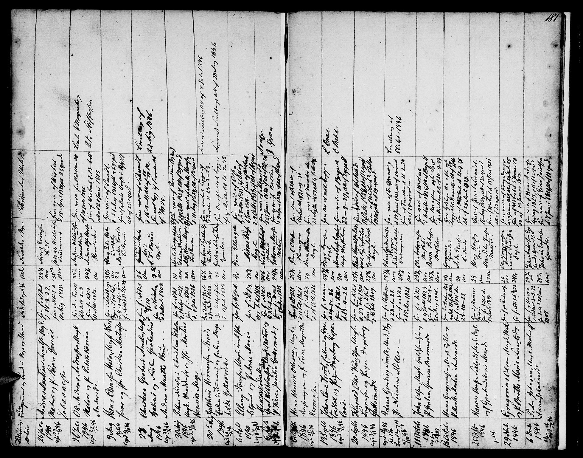 Nykirken Sokneprestembete, SAB/A-77101/H/Hab: Klokkerbok nr. A 2, 1782-1847, s. 181