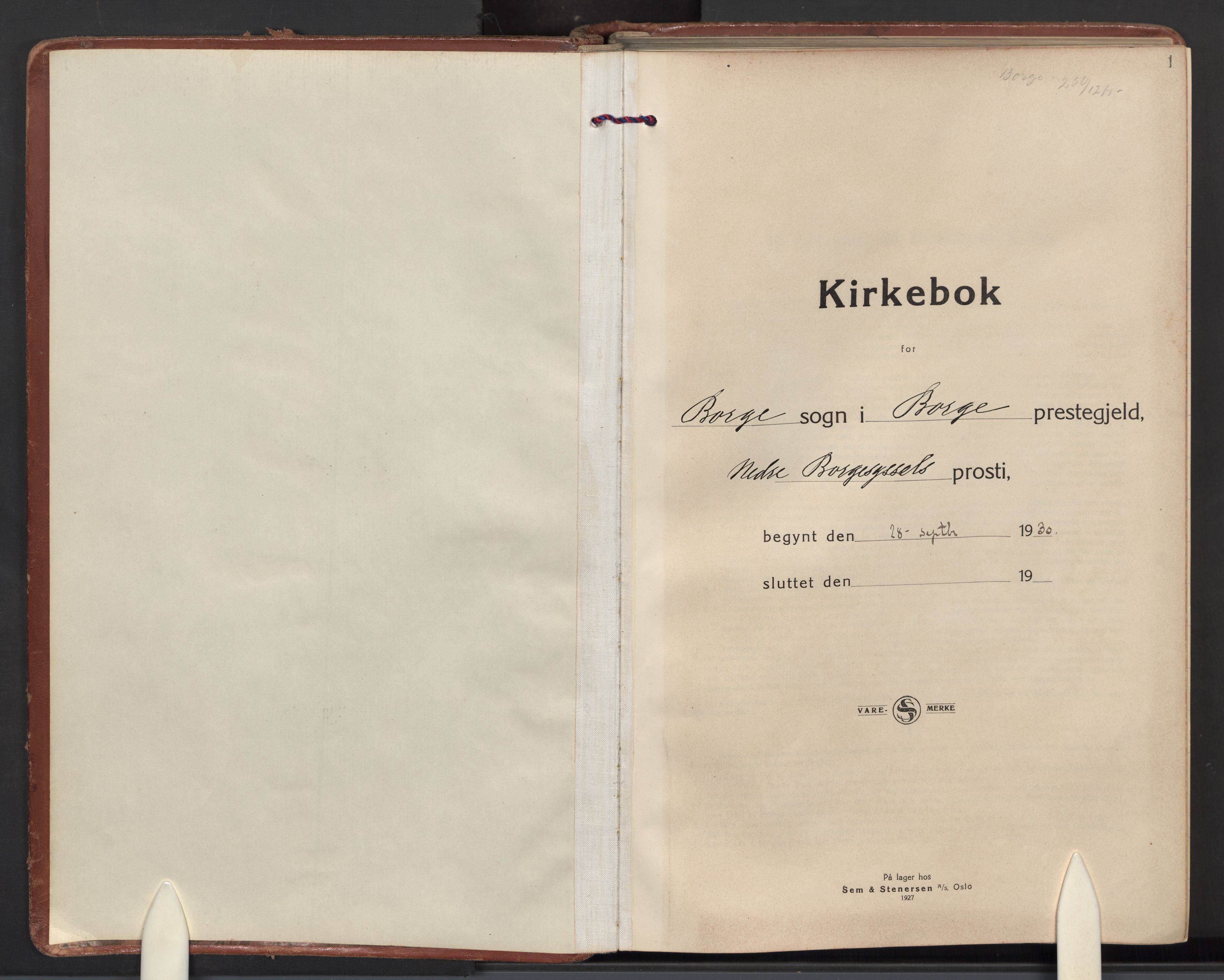 Borge prestekontor Kirkebøker, SAO/A-10903/F/Fa/L0015: Ministerialbok nr. I 15, 1930-1967, s. 1