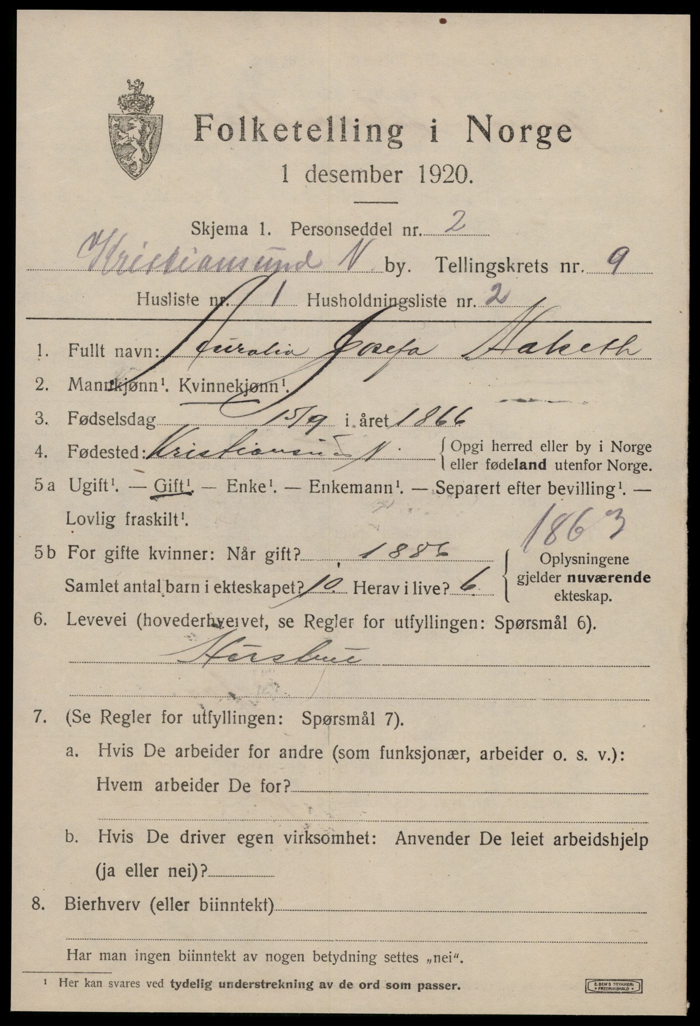 SAT, Folketelling 1920 for 1503 Kristiansund kjøpstad, 1920, s. 21383