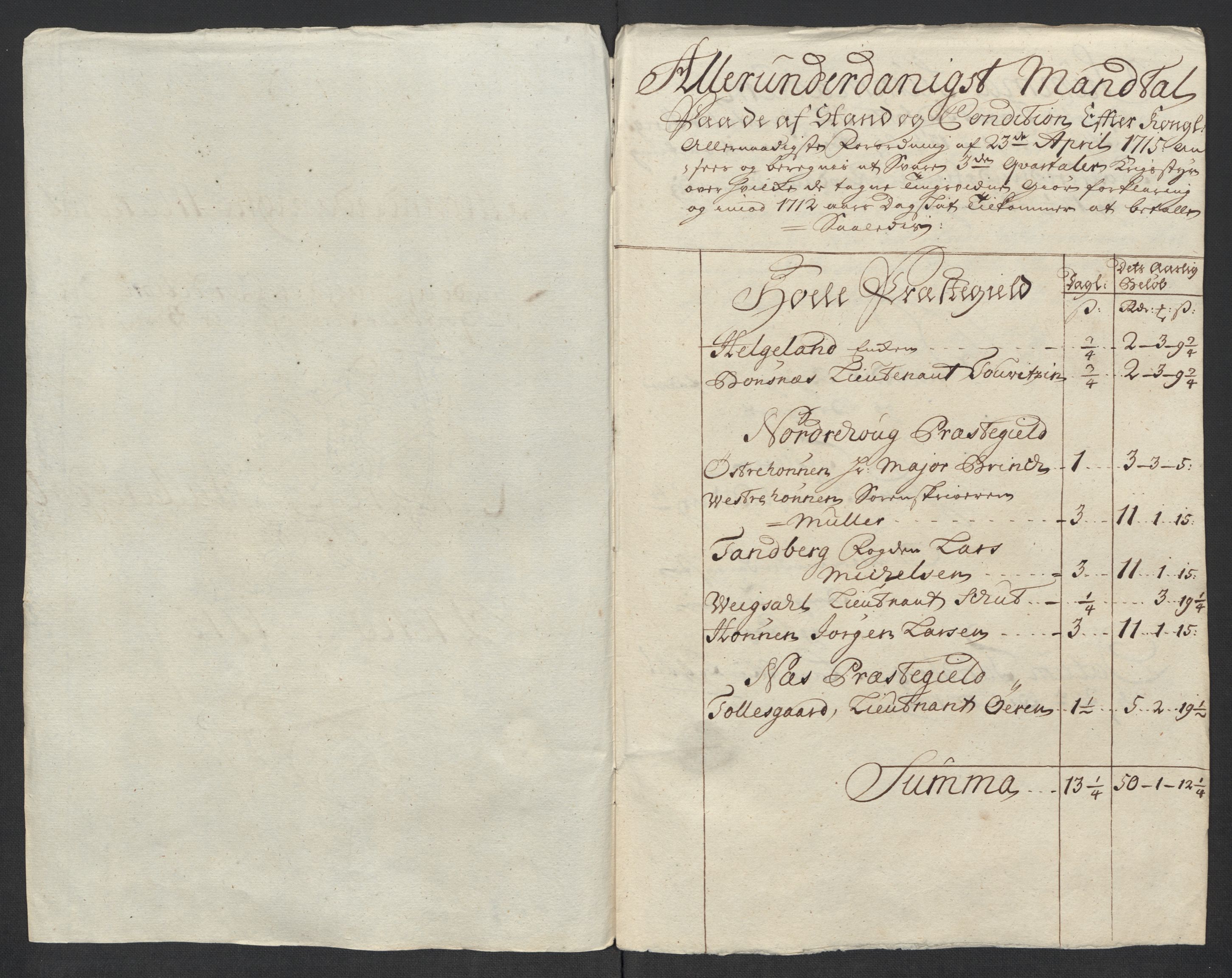 Rentekammeret inntil 1814, Reviderte regnskaper, Fogderegnskap, AV/RA-EA-4092/R23/L1473: Fogderegnskap Ringerike og Hallingdal, 1715, s. 165