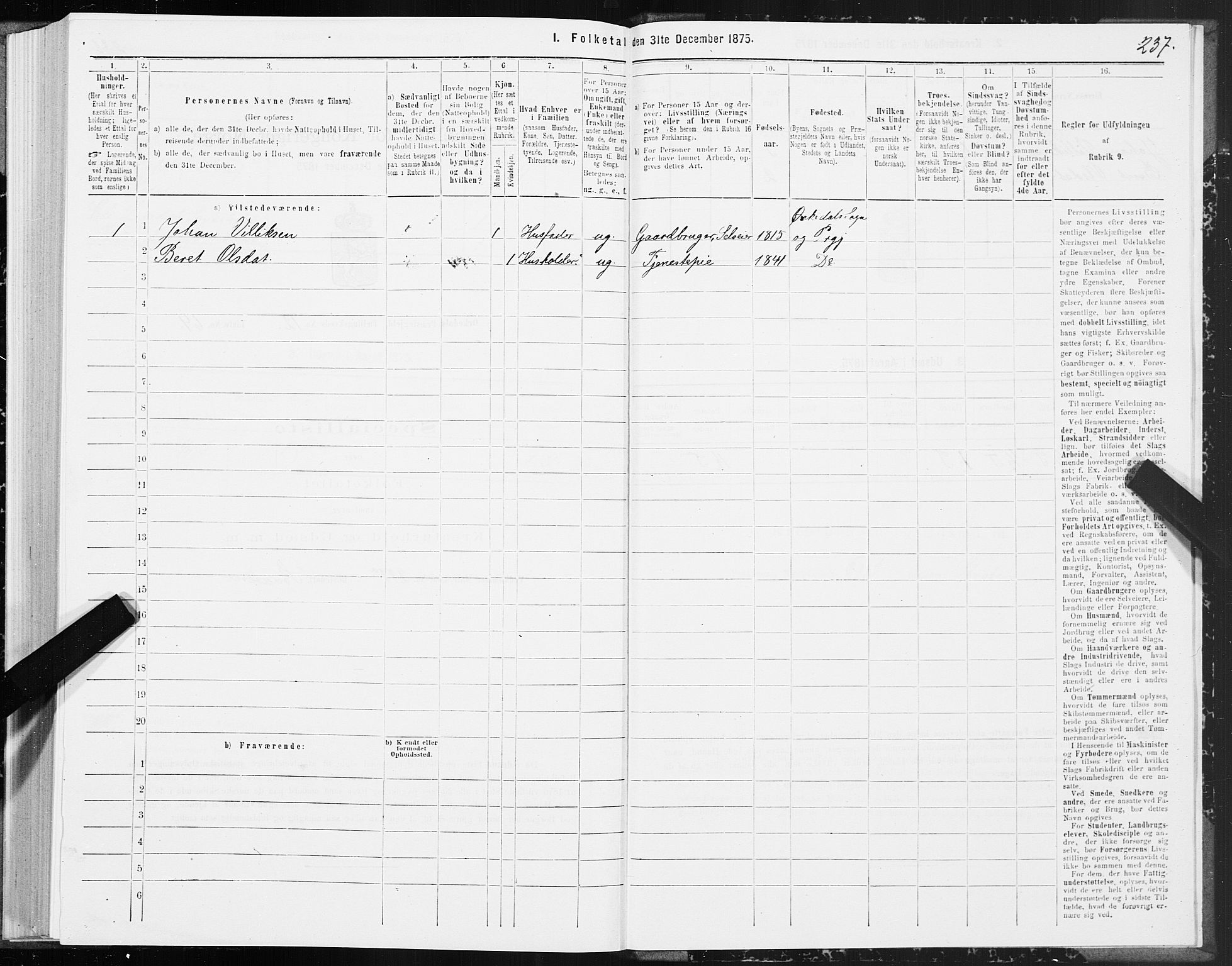 SAT, Folketelling 1875 for 1638P Orkdal prestegjeld, 1875, s. 6237