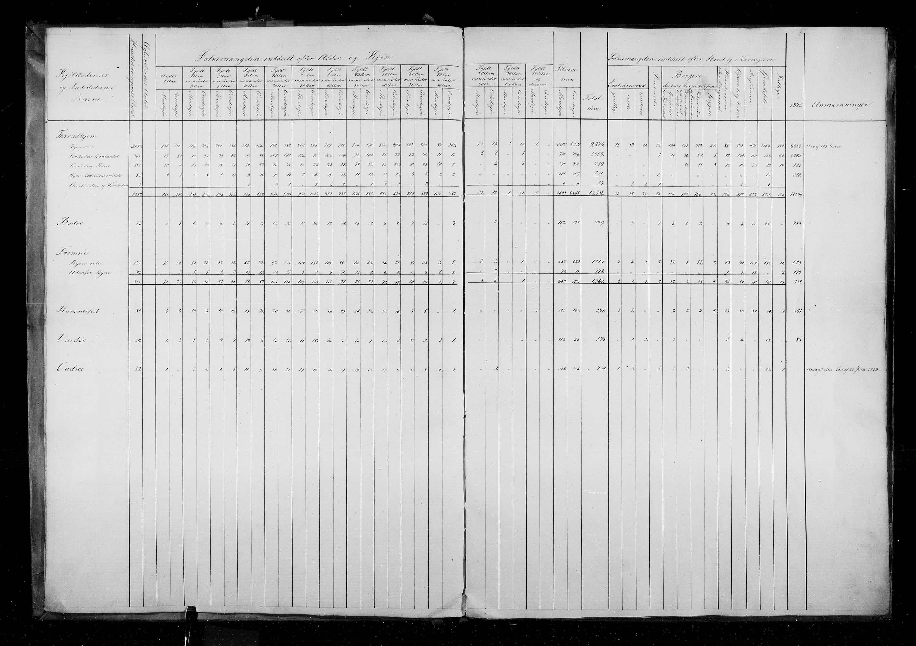 RA, Folketellingen 1835, bind 1: Oversiktstabeller for hele landet, 1835