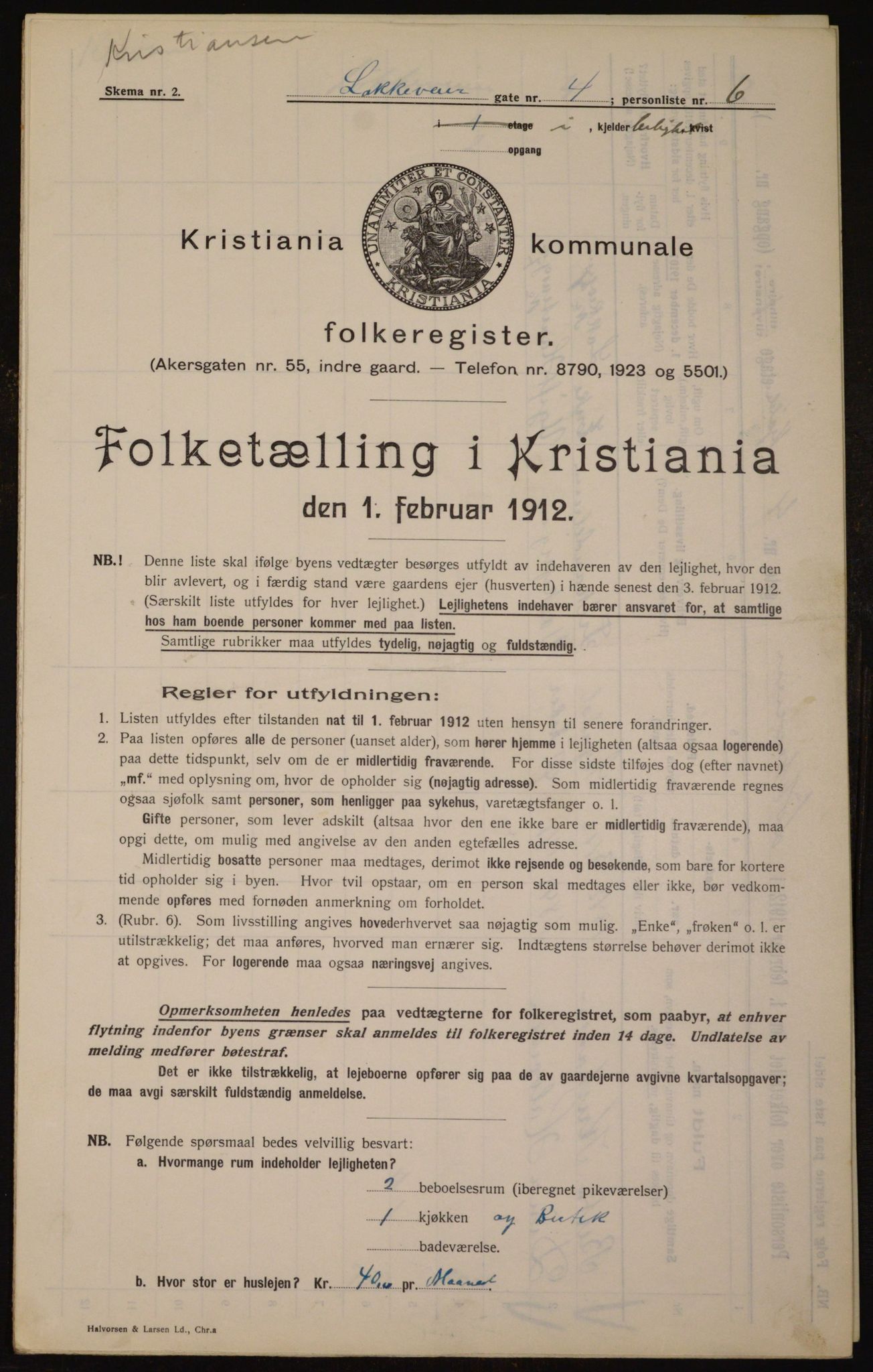 OBA, Kommunal folketelling 1.2.1912 for Kristiania, 1912, s. 59032