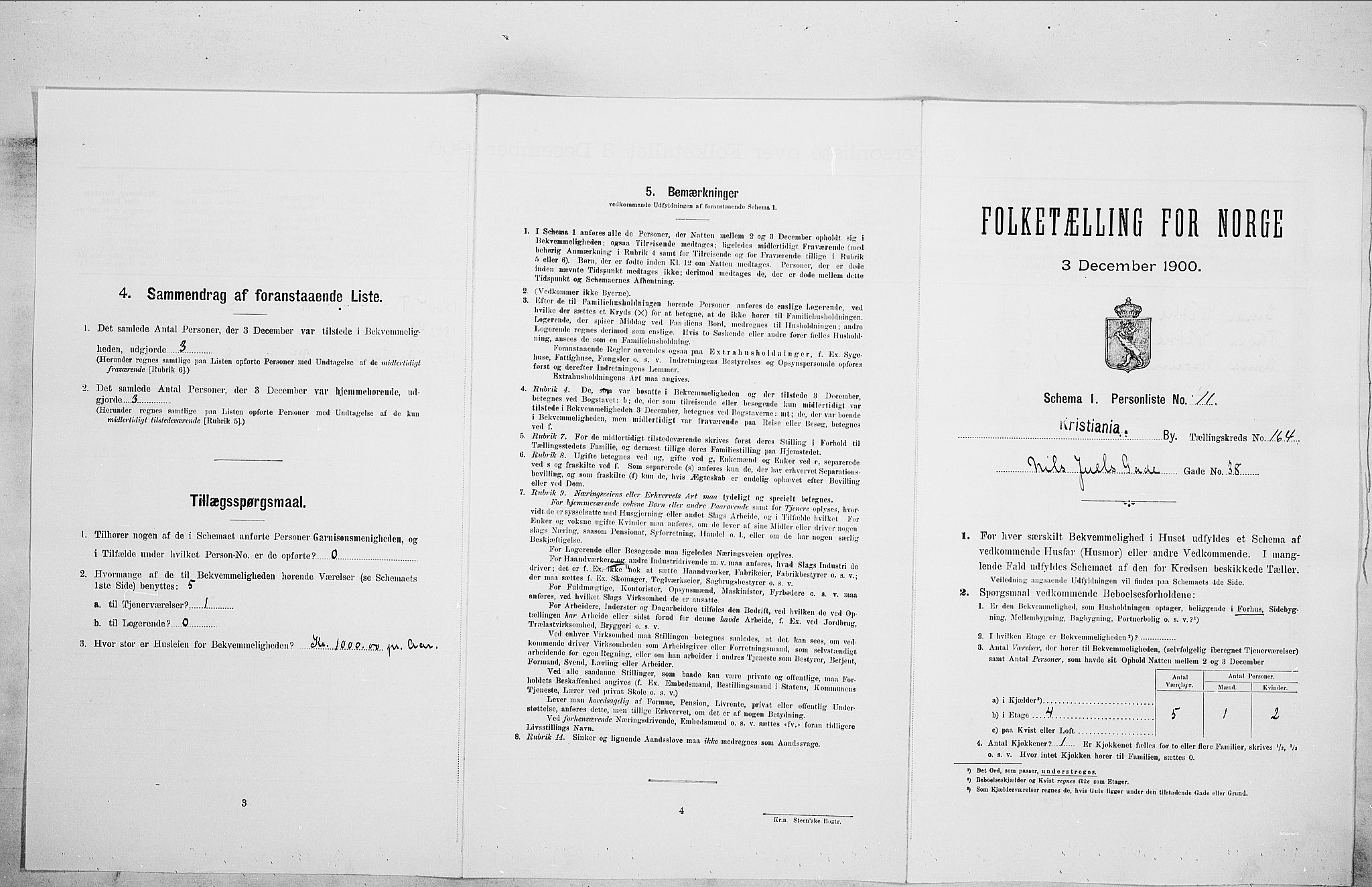 SAO, Folketelling 1900 for 0301 Kristiania kjøpstad, 1900, s. 64011