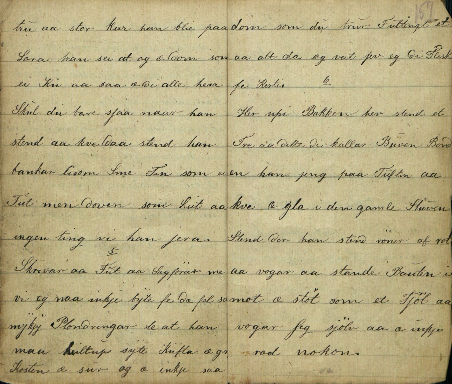 Rikard Berge, TEMU/TGM-A-1003/F/L0005/0018: 160-200 / 177 Handskriven visebok. Tilhører Aasheim af Sigjords Præstegjeld, 1870. Vise, 1870, s. 156-157