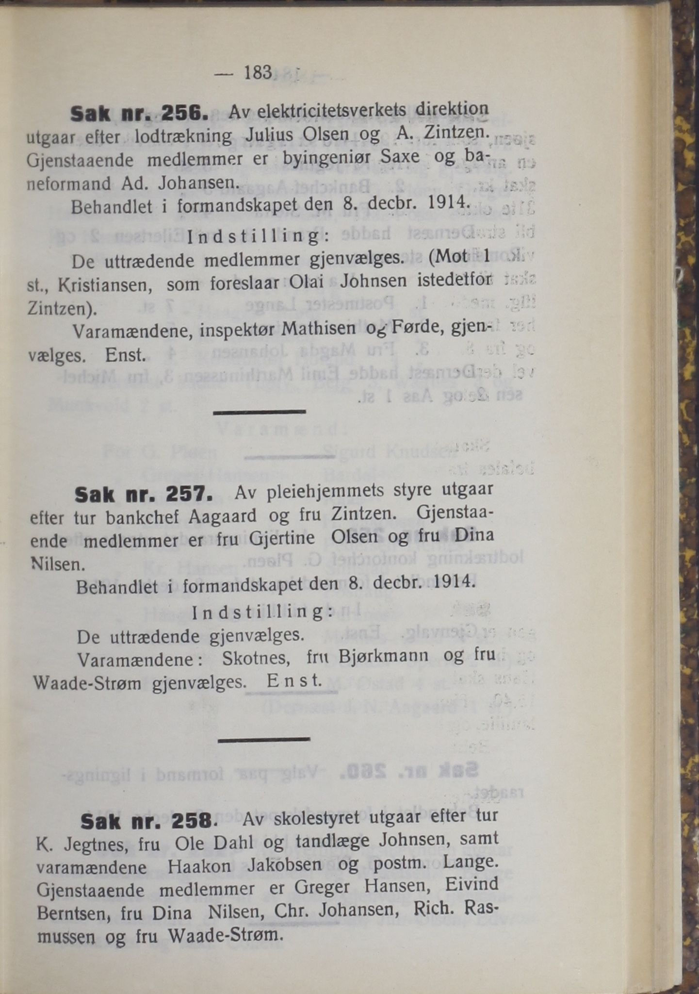 Narvik kommune. Formannskap , AIN/K-18050.150/A/Ab/L0004: Møtebok, 1914