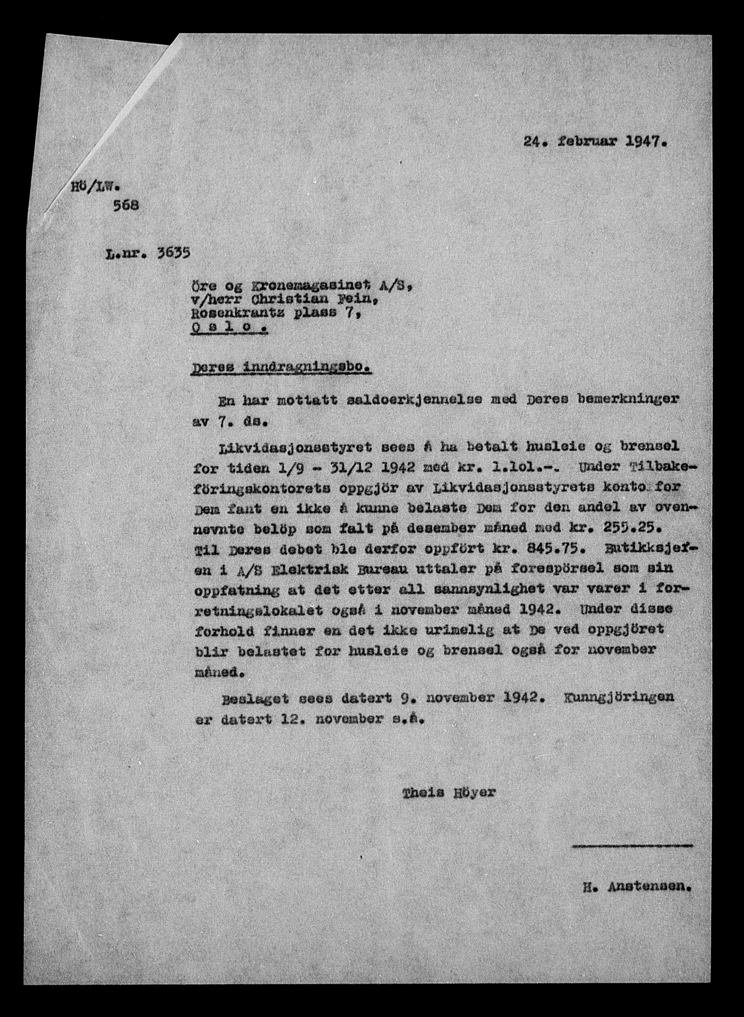 Justisdepartementet, Tilbakeføringskontoret for inndratte formuer, RA/S-1564/H/Hc/Hcc/L0933: --, 1945-1947, s. 395