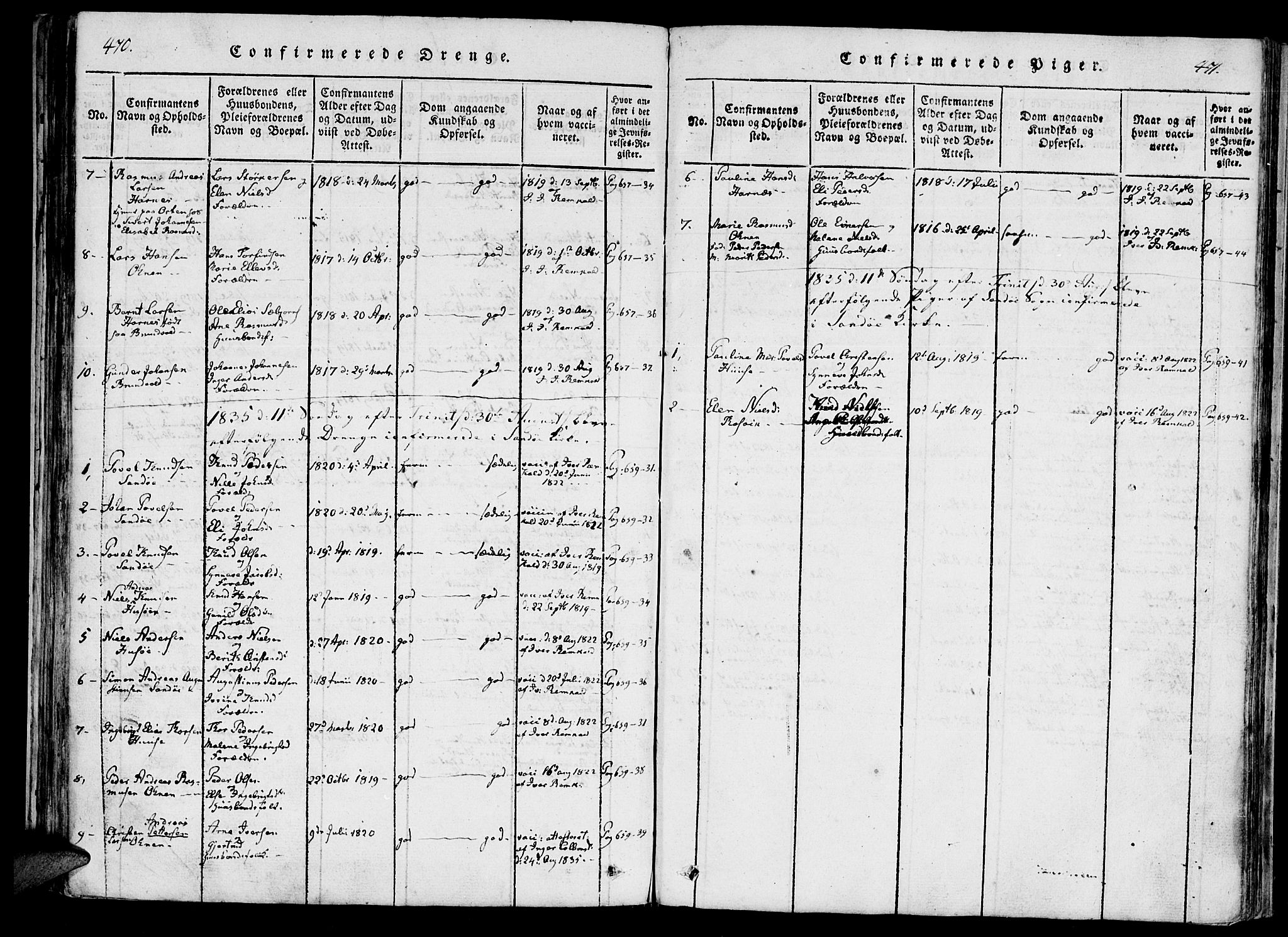 Ministerialprotokoller, klokkerbøker og fødselsregistre - Møre og Romsdal, AV/SAT-A-1454/561/L0727: Ministerialbok nr. 561A01, 1817-1858, s. 470-471