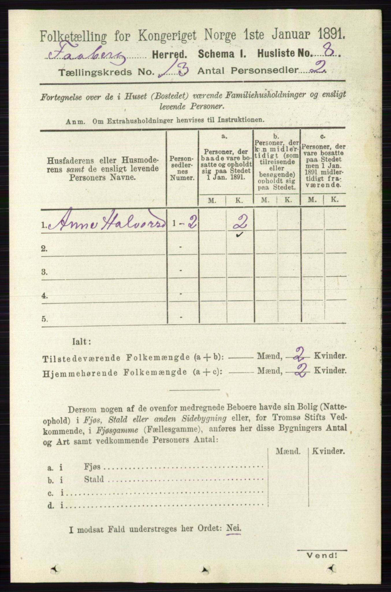 RA, Folketelling 1891 for 0524 Fåberg herred, 1891, s. 5182