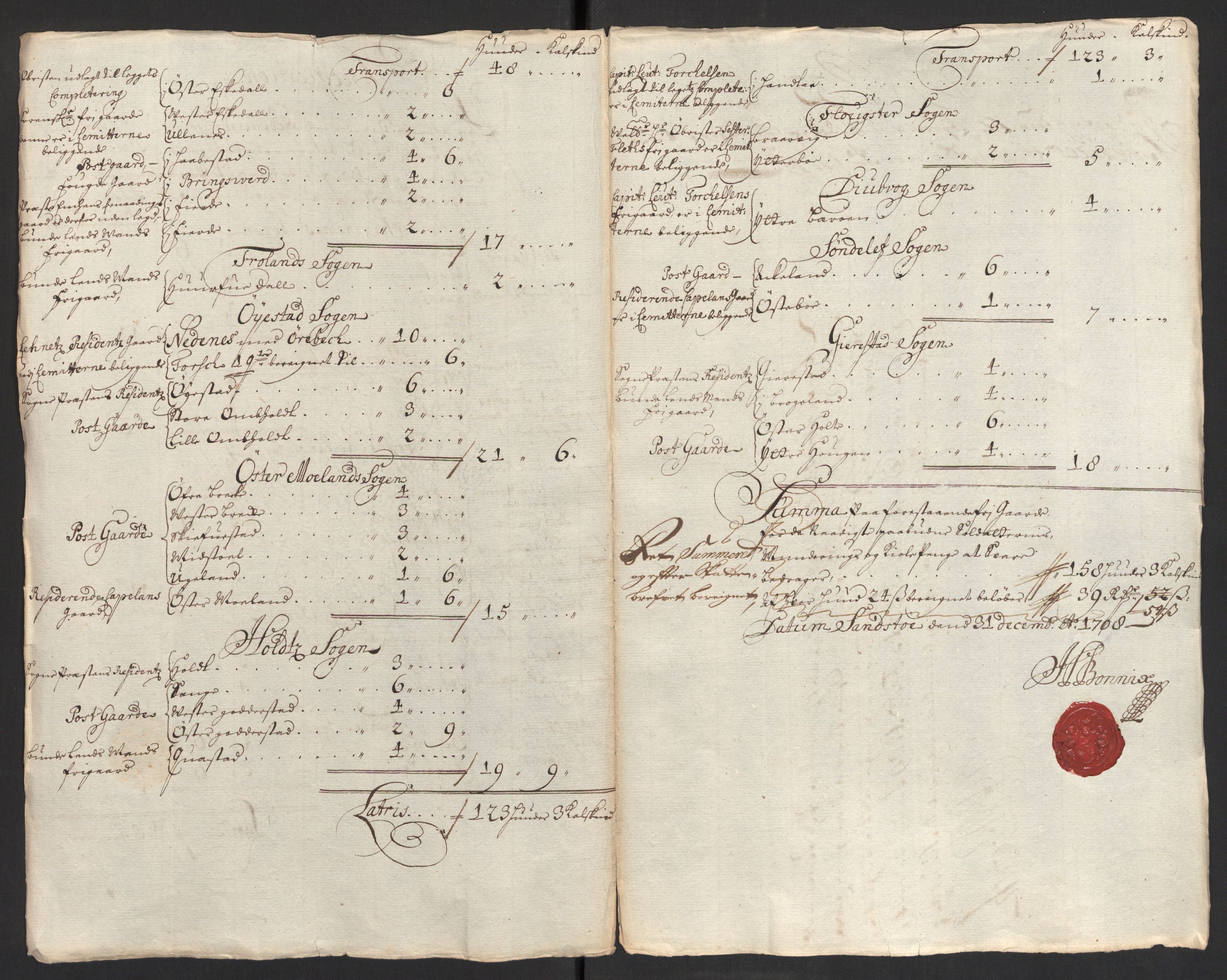 Rentekammeret inntil 1814, Reviderte regnskaper, Fogderegnskap, AV/RA-EA-4092/R39/L2318: Fogderegnskap Nedenes, 1706-1709, s. 368