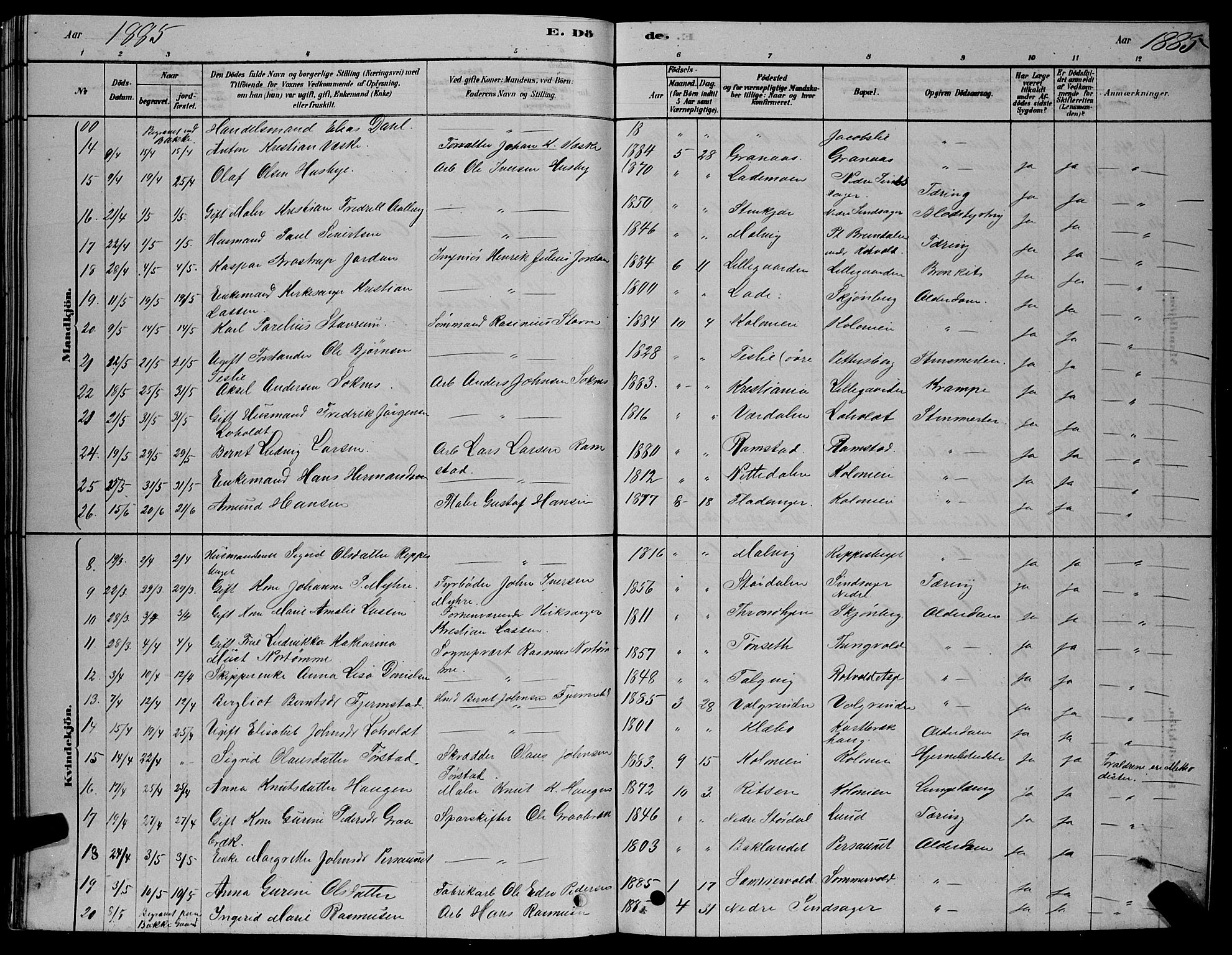 Ministerialprotokoller, klokkerbøker og fødselsregistre - Sør-Trøndelag, AV/SAT-A-1456/606/L0312: Klokkerbok nr. 606C08, 1878-1894