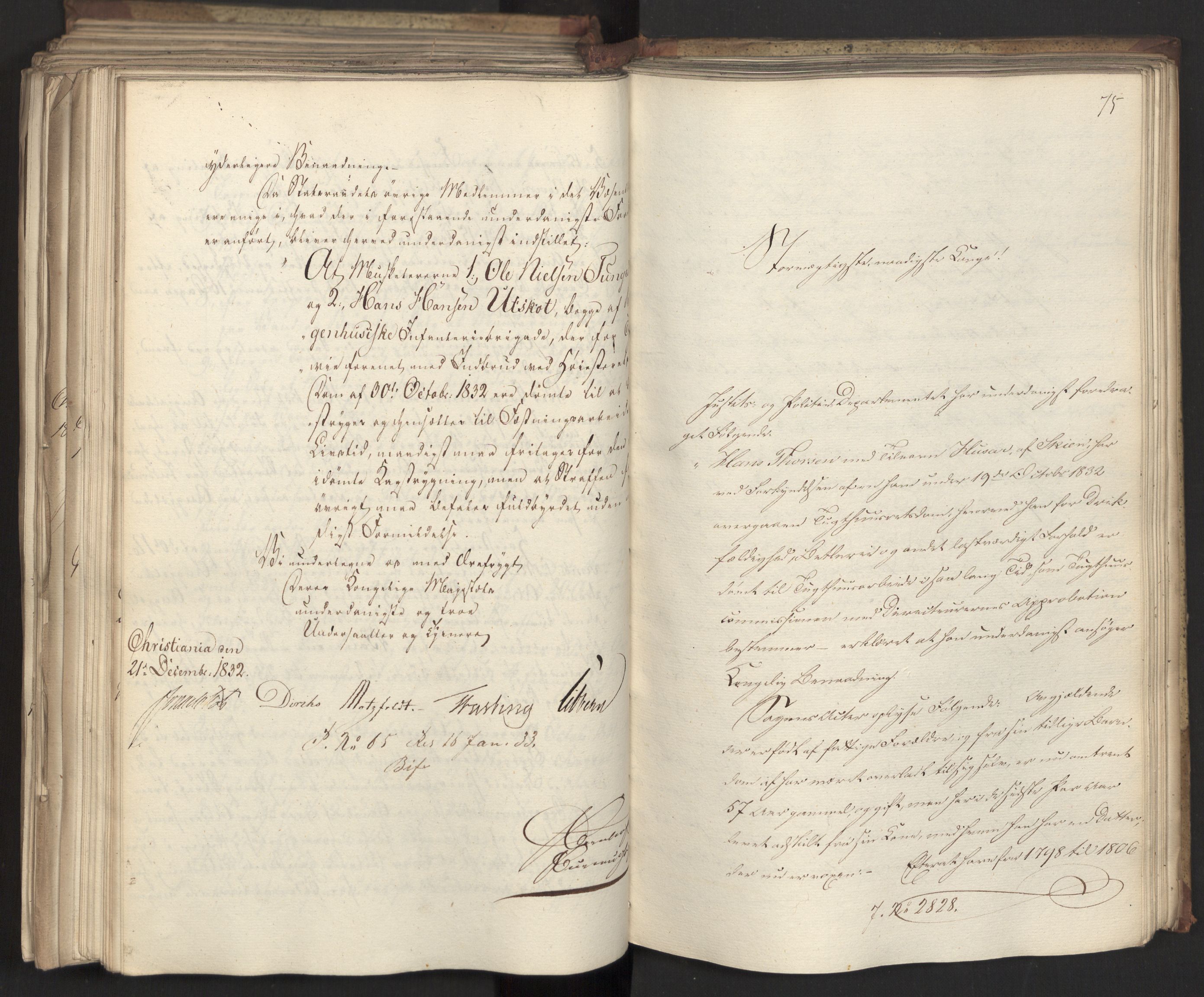 Statsrådsavdelingen i Stockholm, AV/RA-S-1003/D/Da/L0081: Regjeringsinnstillinger nr. 2700-2857, 1832, s. 480