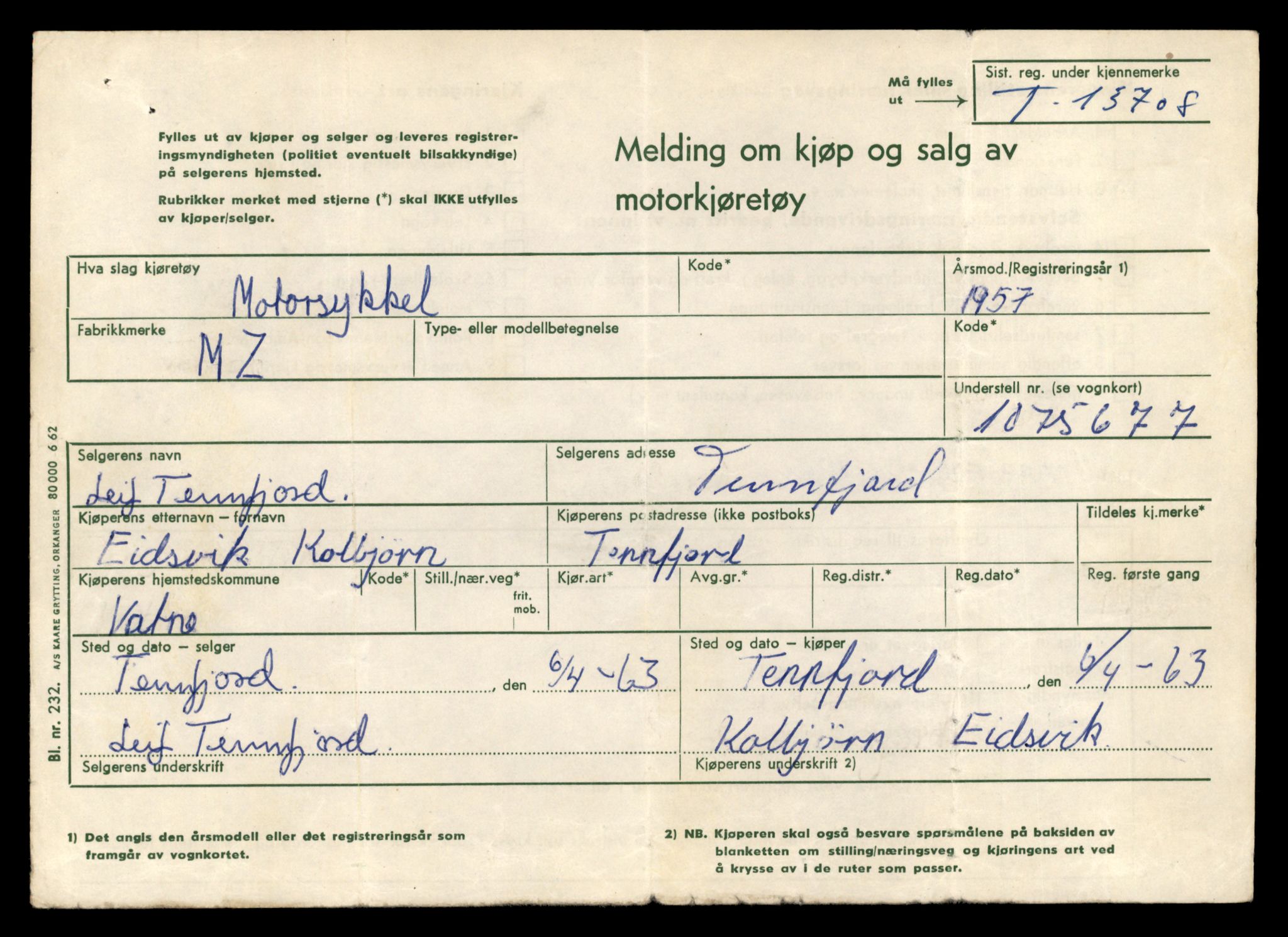 Møre og Romsdal vegkontor - Ålesund trafikkstasjon, AV/SAT-A-4099/F/Fe/L0040: Registreringskort for kjøretøy T 13531 - T 13709, 1927-1998, s. 3047