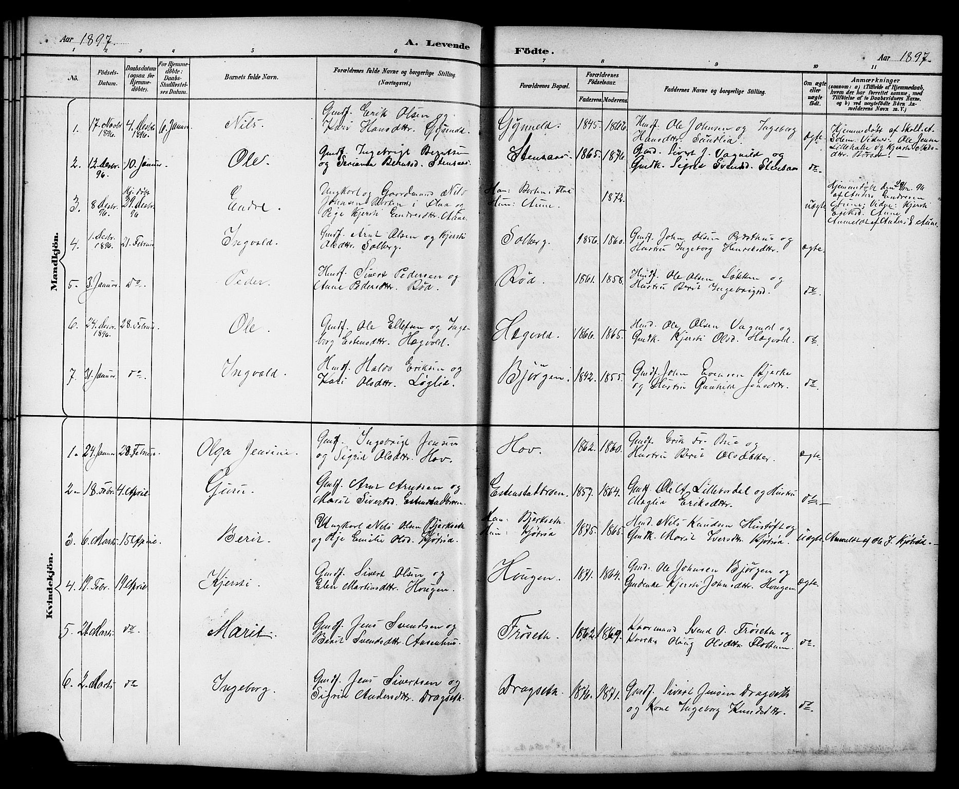 Ministerialprotokoller, klokkerbøker og fødselsregistre - Sør-Trøndelag, AV/SAT-A-1456/689/L1044: Klokkerbok nr. 689C03, 1893-1922