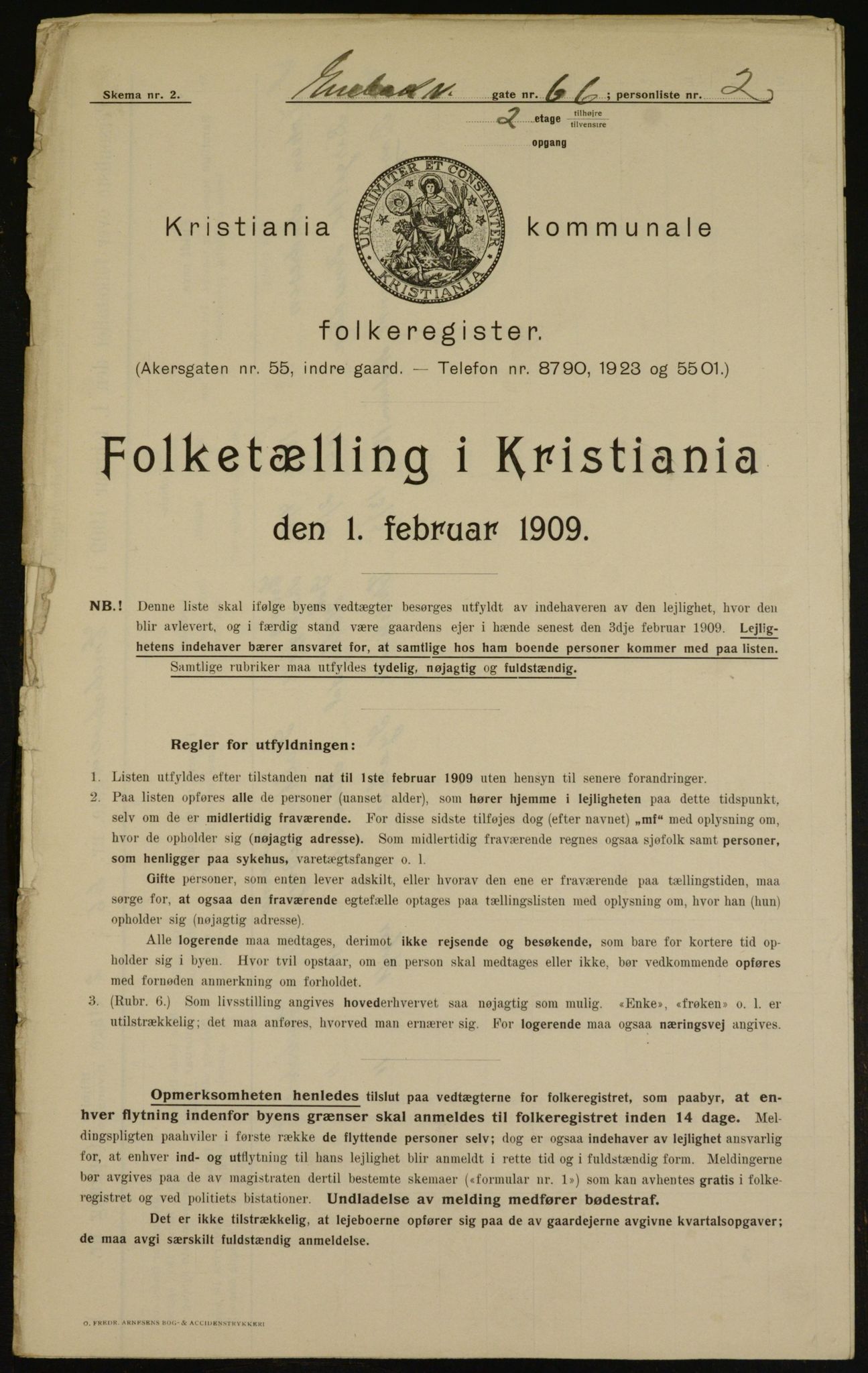 OBA, Kommunal folketelling 1.2.1909 for Kristiania kjøpstad, 1909, s. 19397