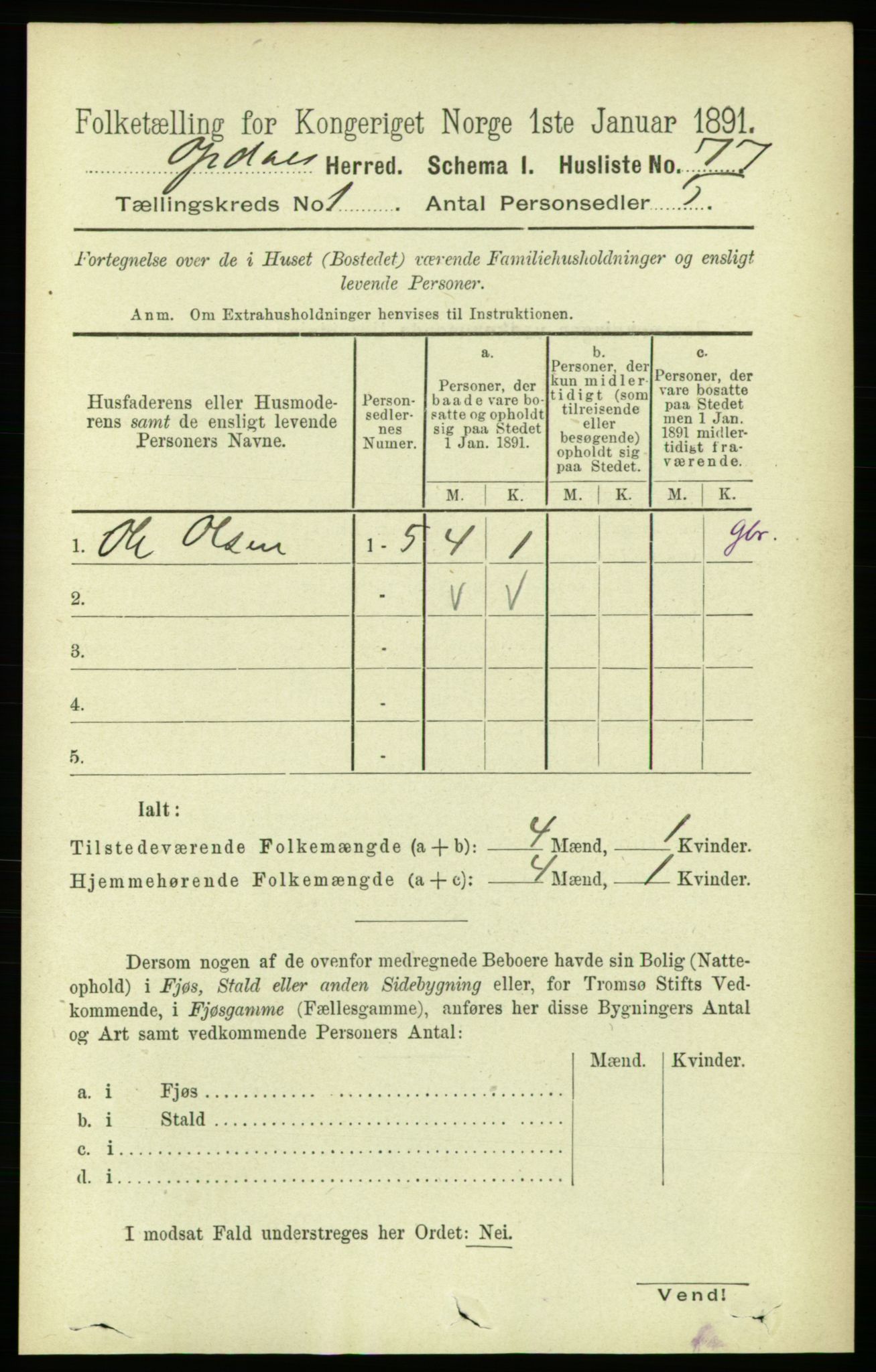 RA, Folketelling 1891 for 1634 Oppdal herred, 1891, s. 106