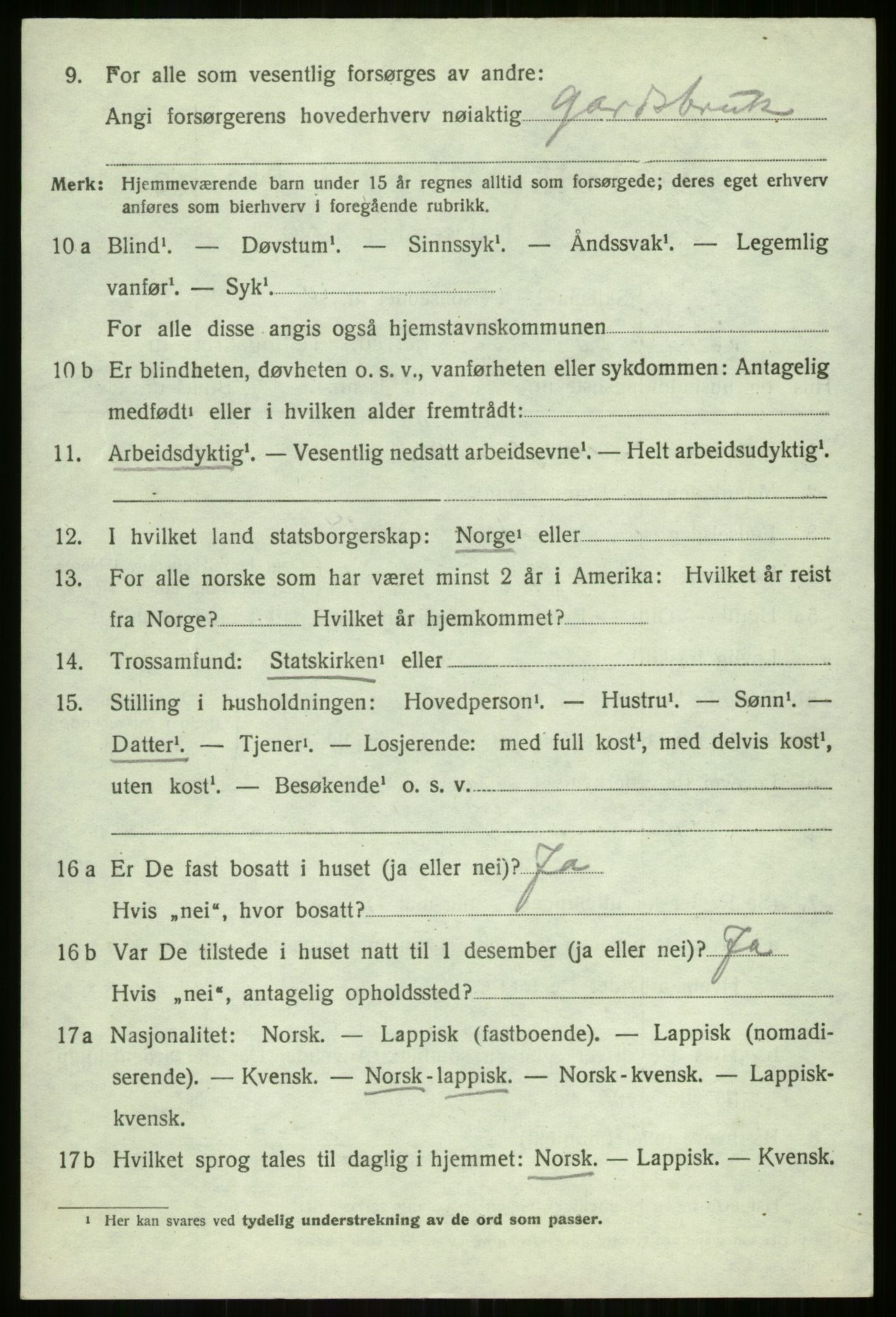 SATØ, Folketelling 1920 for 1933 Balsfjord herred, 1920, s. 3211