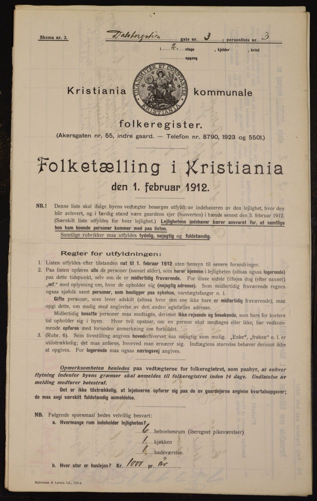 OBA, Kommunal folketelling 1.2.1912 for Kristiania, 1912, s. 13932