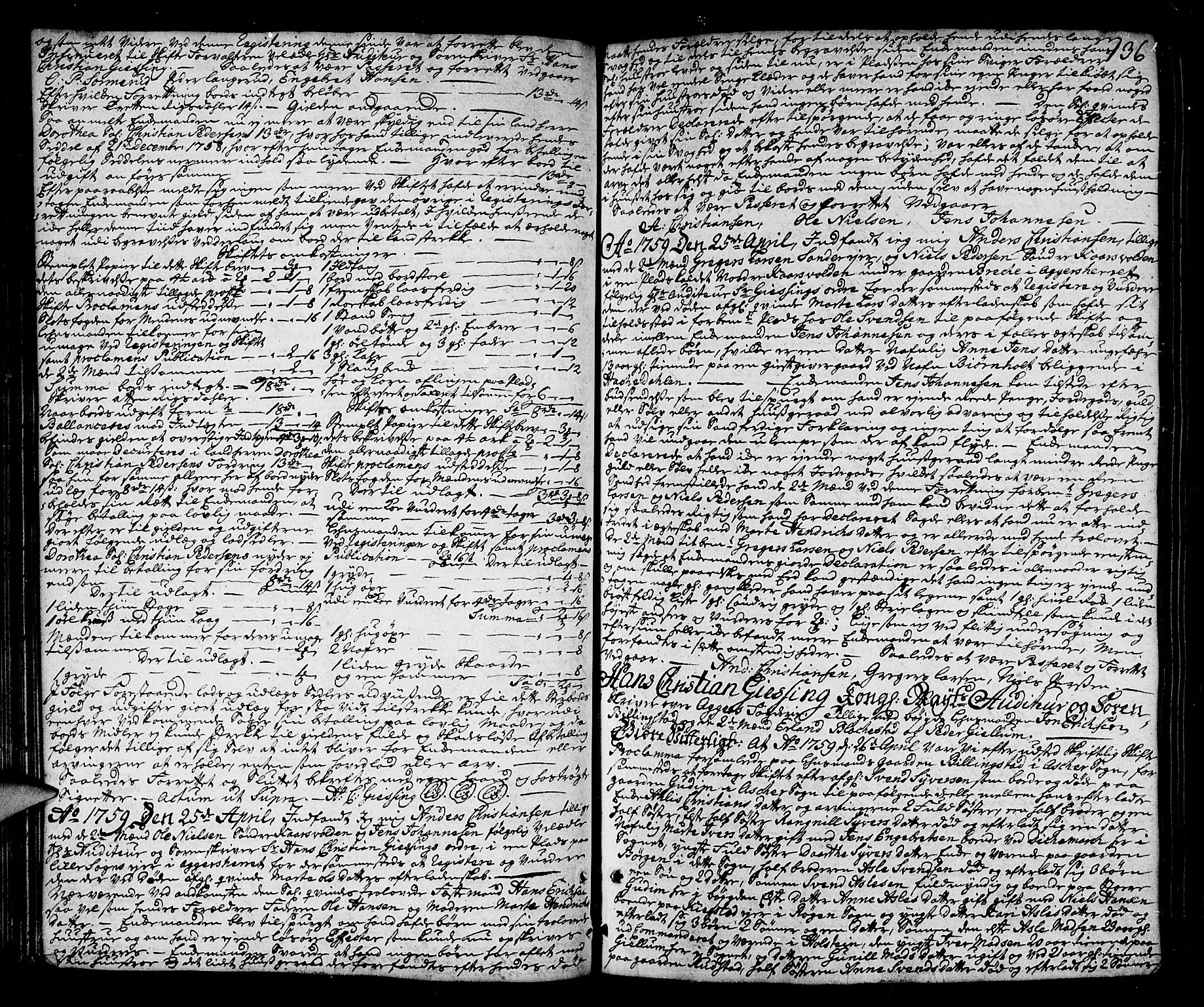 Aker sorenskriveri, AV/SAO-A-10895/H/Hb/L0010: Skifteprotokoll, 1758-1761, s. 135b-136a