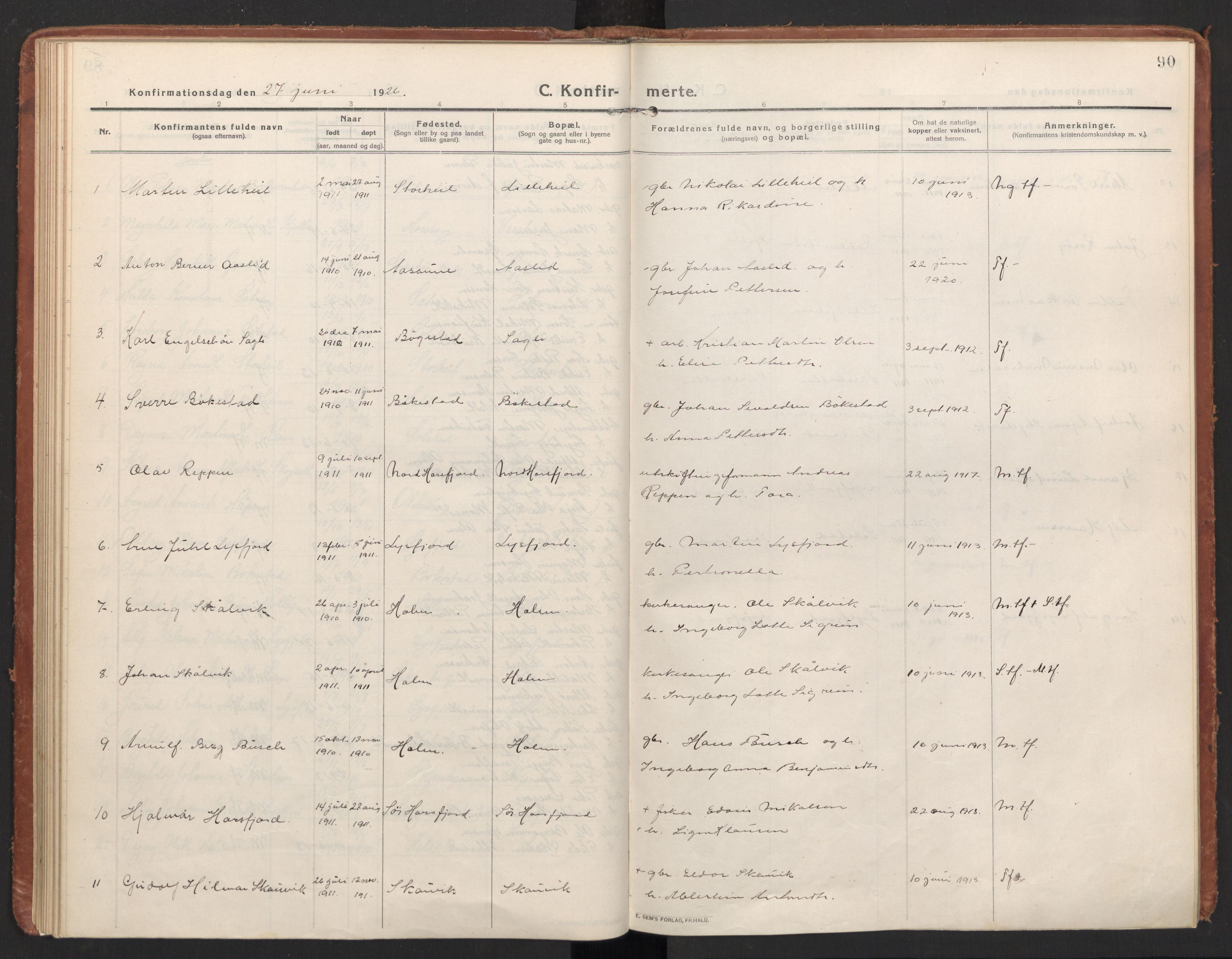 Ministerialprotokoller, klokkerbøker og fødselsregistre - Nordland, AV/SAT-A-1459/811/L0168: Ministerialbok nr. 811A05, 1914-1932, s. 90