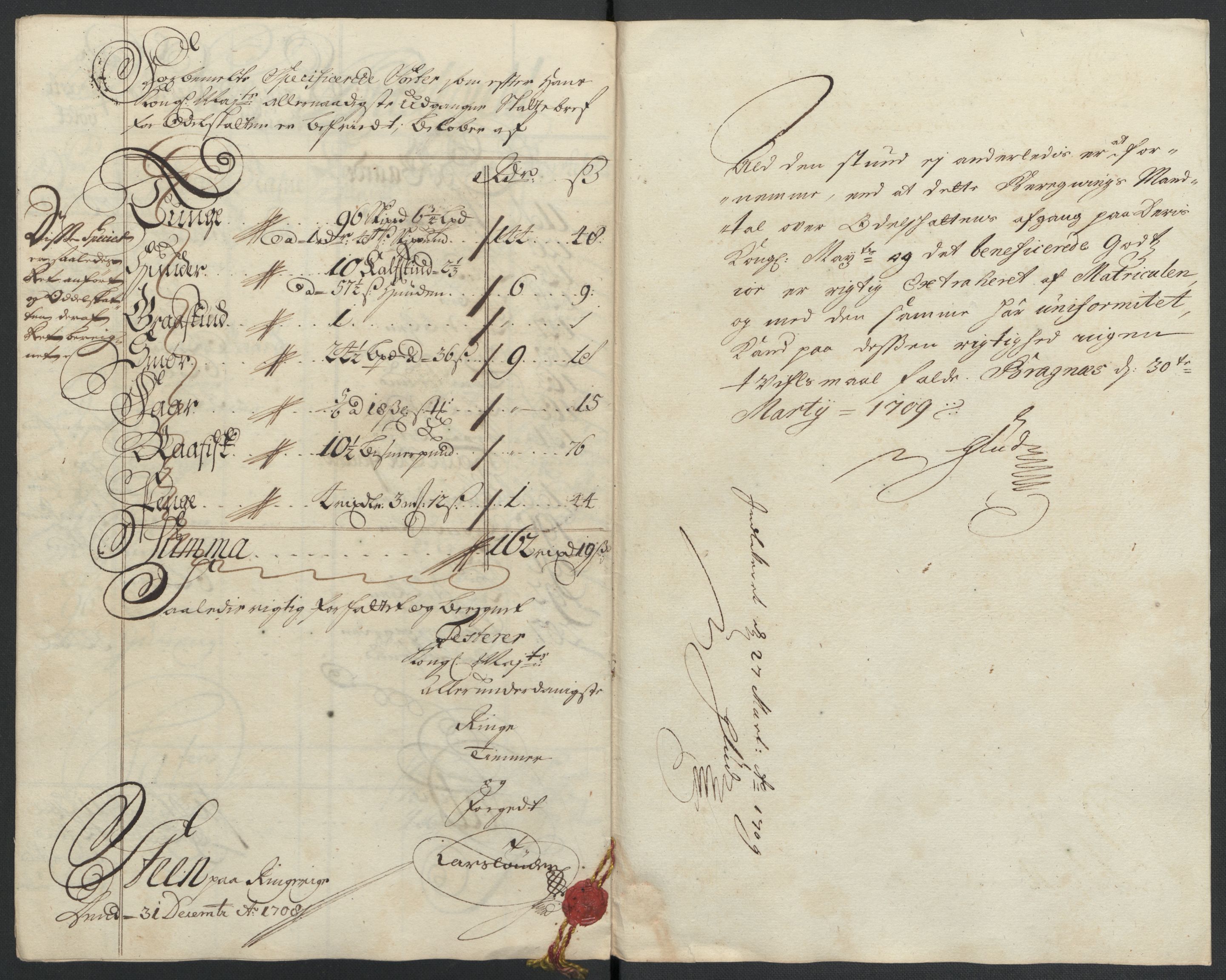 Rentekammeret inntil 1814, Reviderte regnskaper, Fogderegnskap, AV/RA-EA-4092/R22/L1467: Fogderegnskap Ringerike, Hallingdal og Buskerud, 1708, s. 193