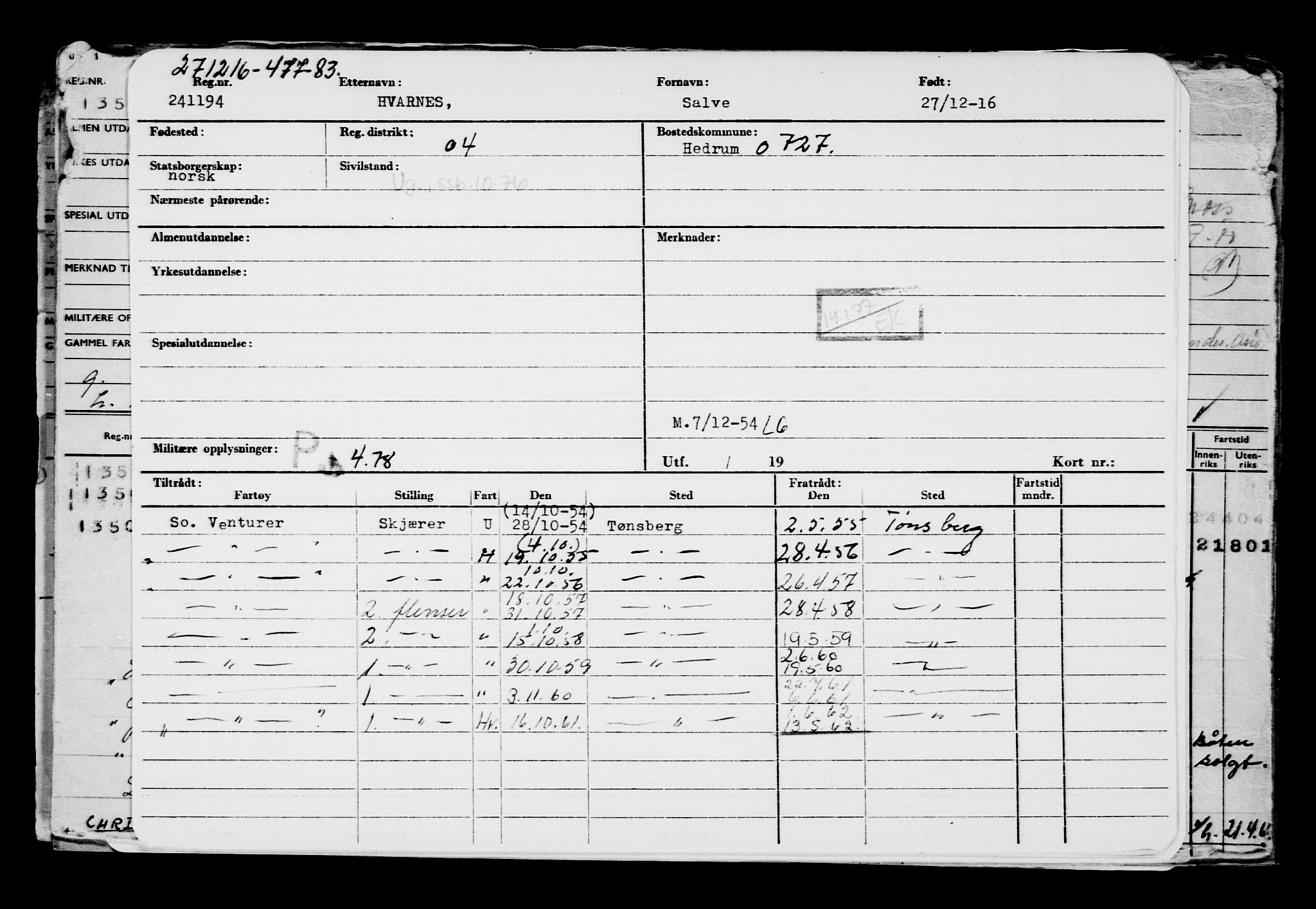 Direktoratet for sjømenn, RA/S-3545/G/Gb/L0144: Hovedkort, 1916, s. 668