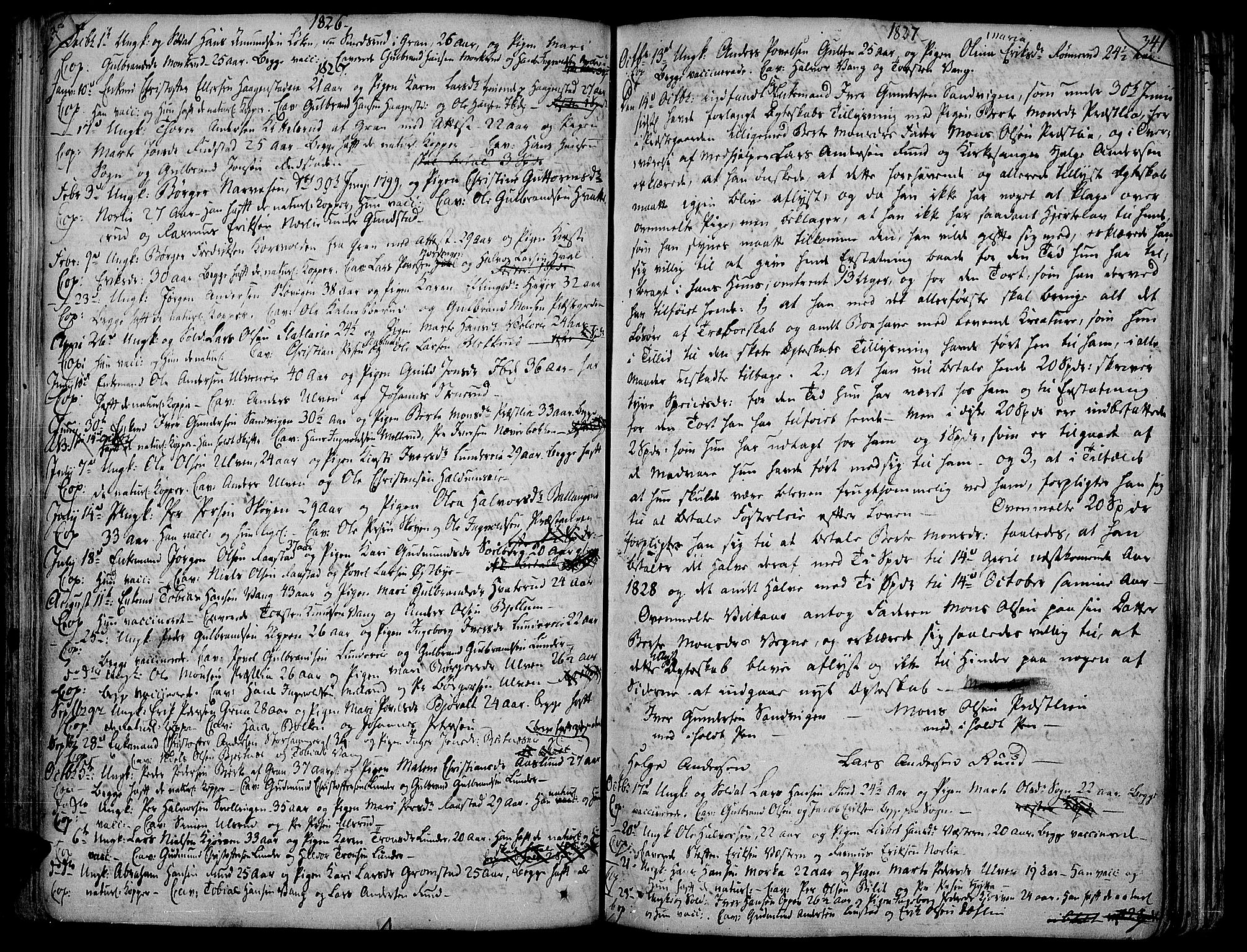 Jevnaker prestekontor, AV/SAH-PREST-116/H/Ha/Haa/L0004: Ministerialbok nr. 4, 1800-1861, s. 340-341