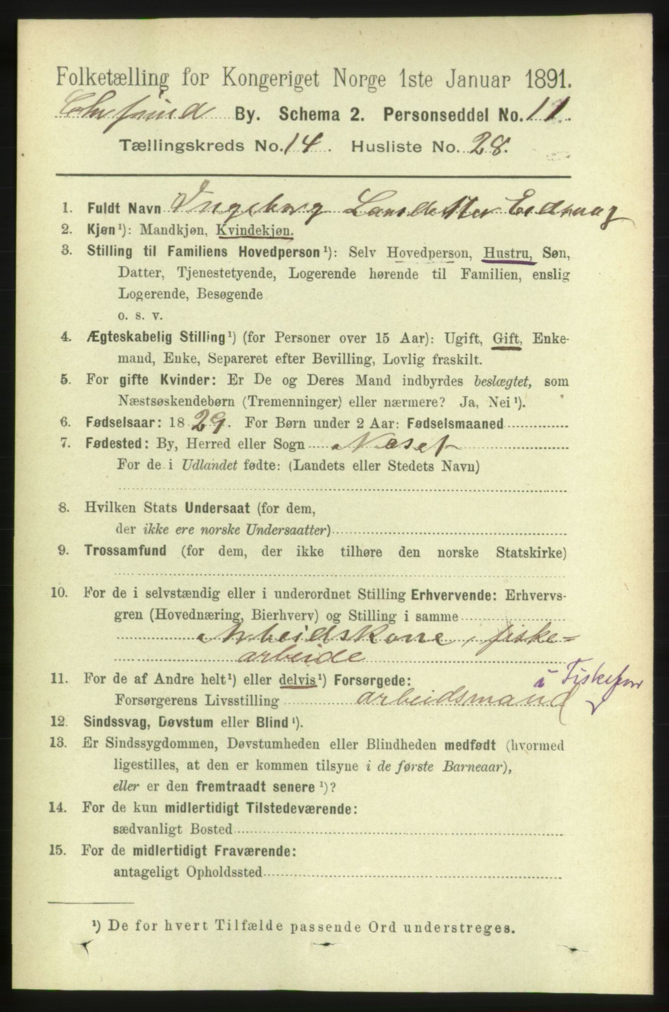 RA, Folketelling 1891 for 1503 Kristiansund kjøpstad, 1891, s. 10554