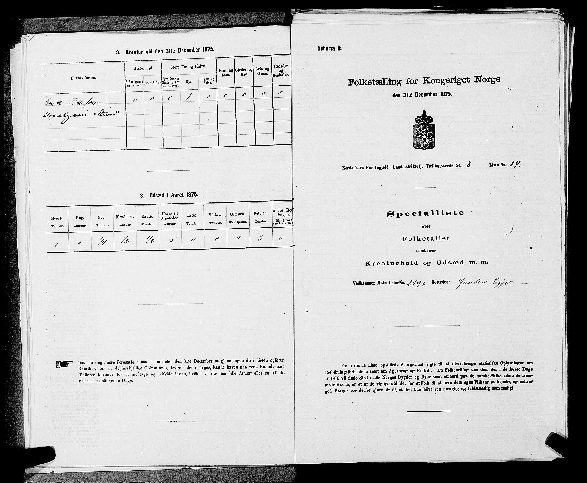 SAKO, Folketelling 1875 for 0613L Norderhov prestegjeld, Norderhov sokn, Haug sokn og Lunder sokn, 1875, s. 1508