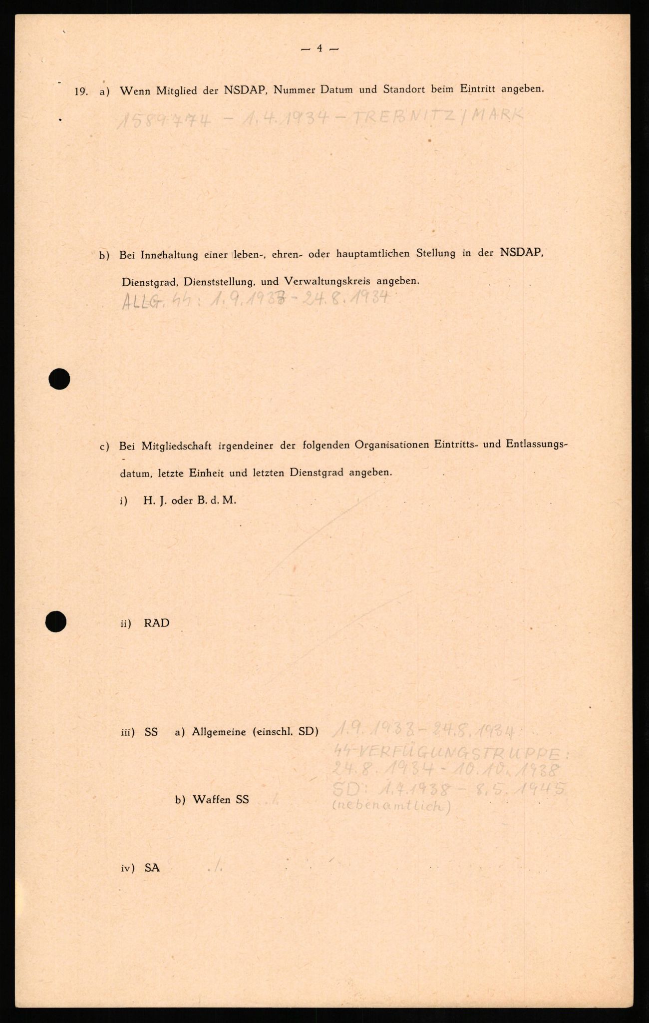 Forsvaret, Forsvarets overkommando II, RA/RAFA-3915/D/Db/L0021: CI Questionaires. Tyske okkupasjonsstyrker i Norge. Tyskere., 1945-1946, s. 354