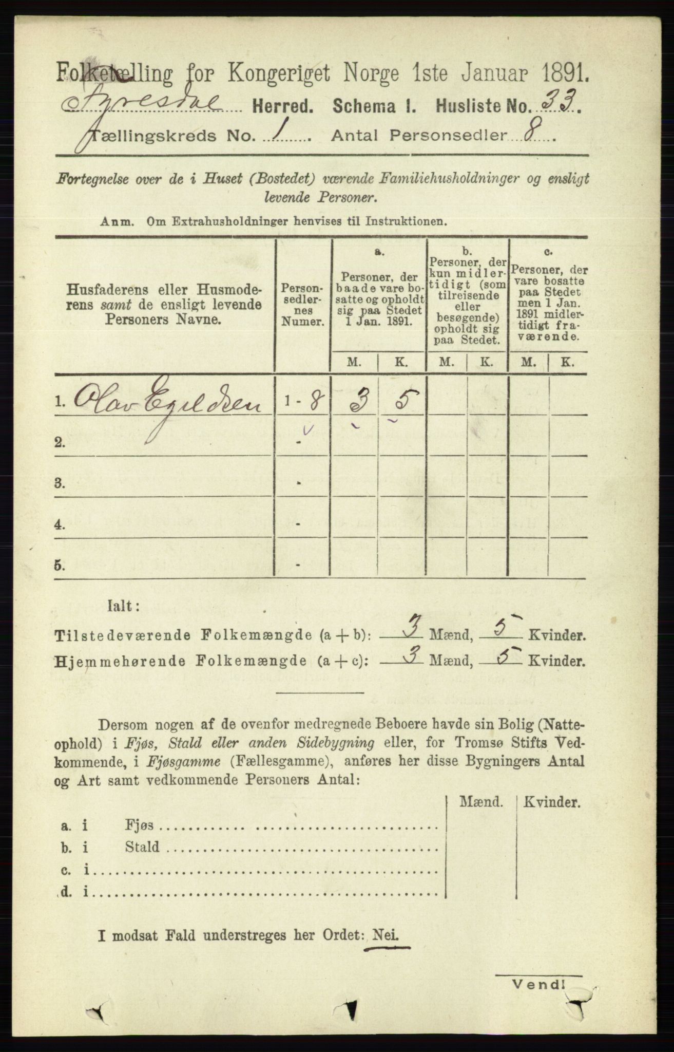 RA, Folketelling 1891 for 0831 Fyresdal herred, 1891, s. 56