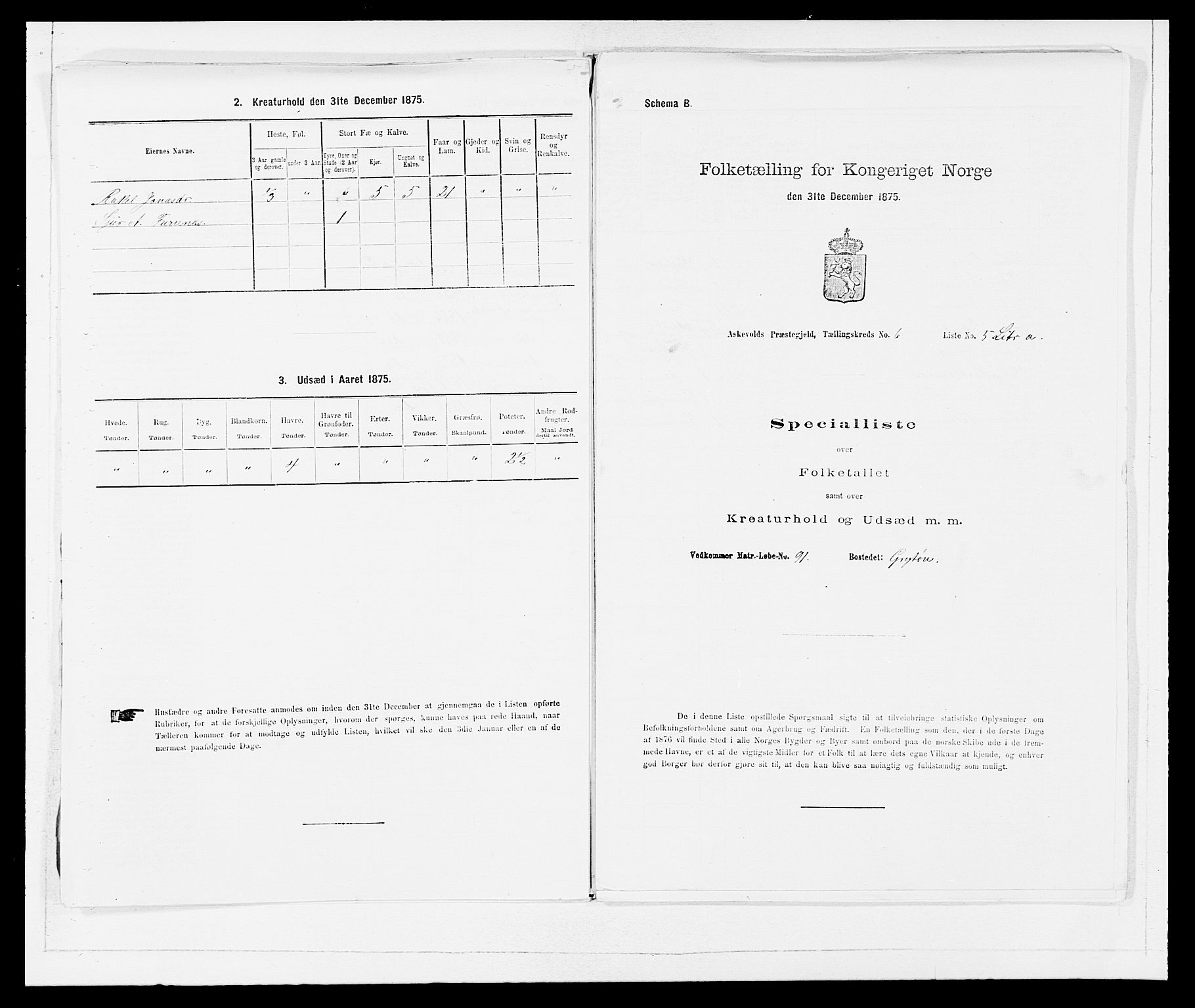 SAB, Folketelling 1875 for 1428P Askvoll prestegjeld, 1875, s. 467