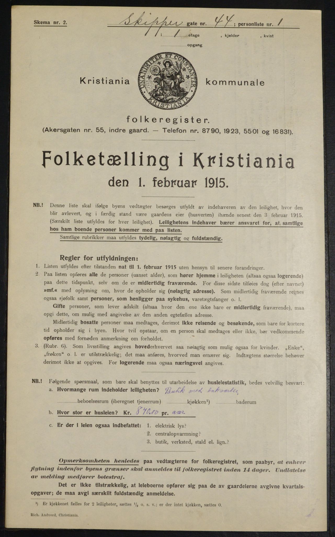 OBA, Kommunal folketelling 1.2.1915 for Kristiania, 1915, s. 95662