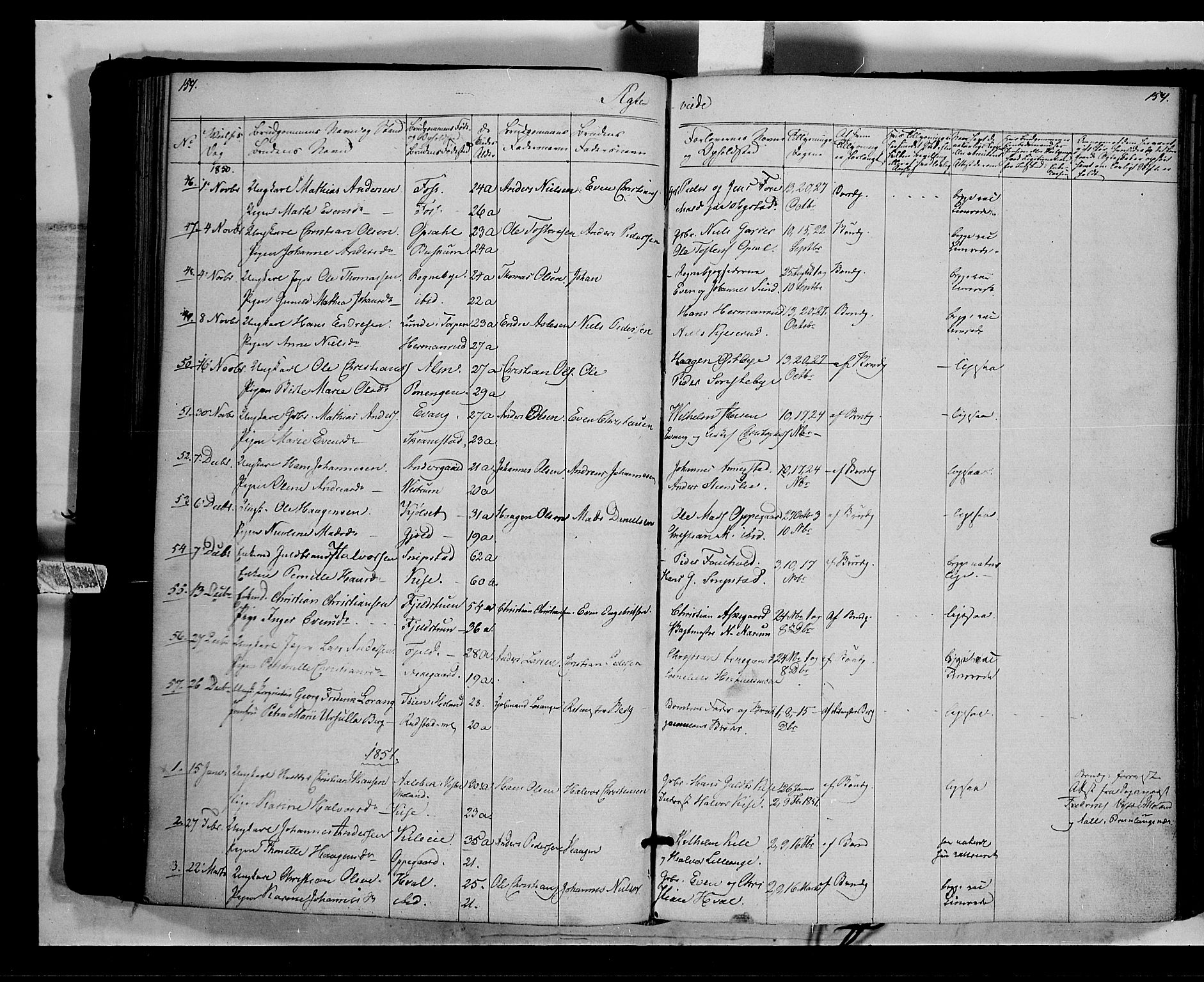 Østre Toten prestekontor, AV/SAH-PREST-104/H/Ha/Haa/L0003: Ministerialbok nr. 3, 1848-1856, s. 154