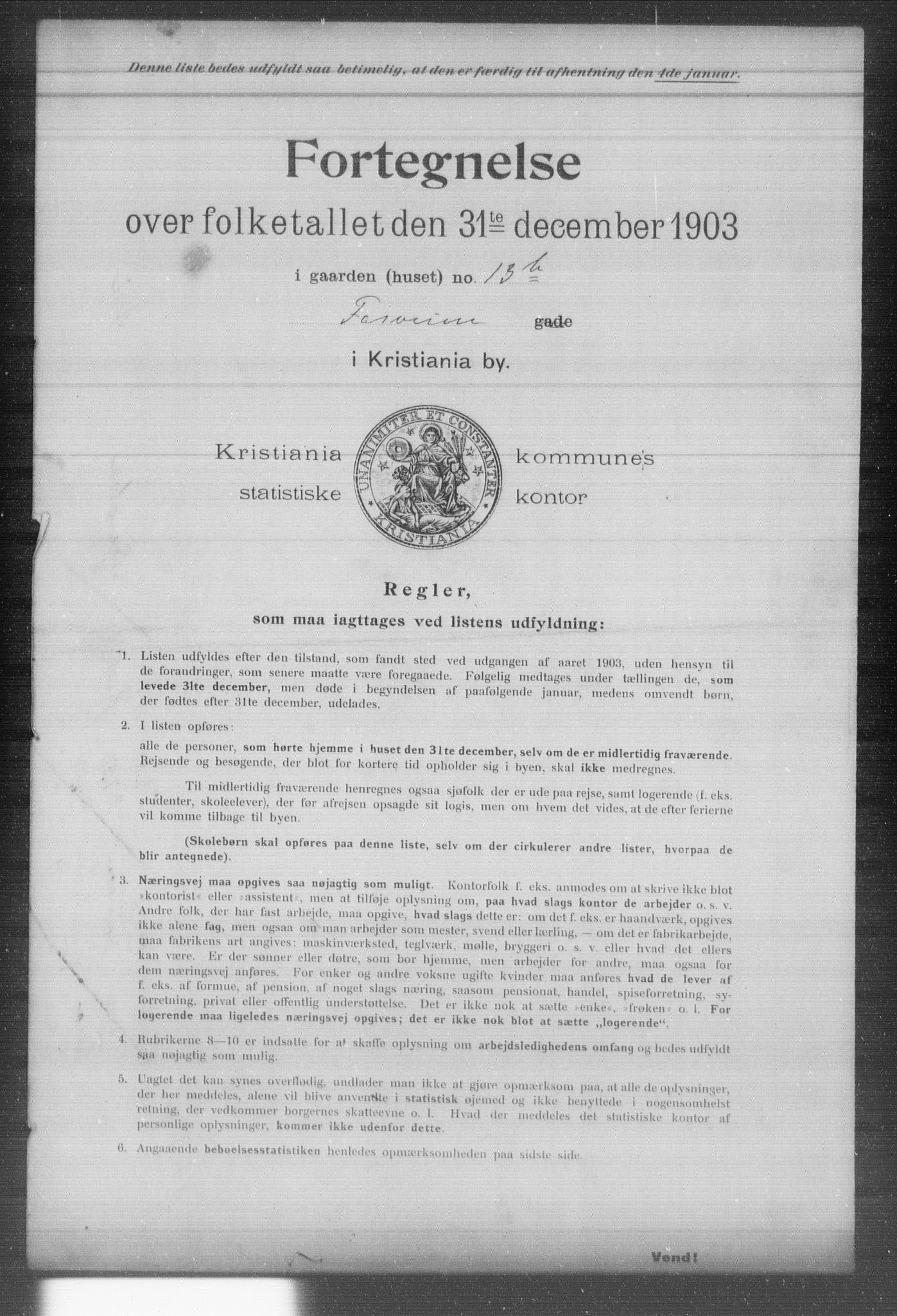 OBA, Kommunal folketelling 31.12.1903 for Kristiania kjøpstad, 1903, s. 5157
