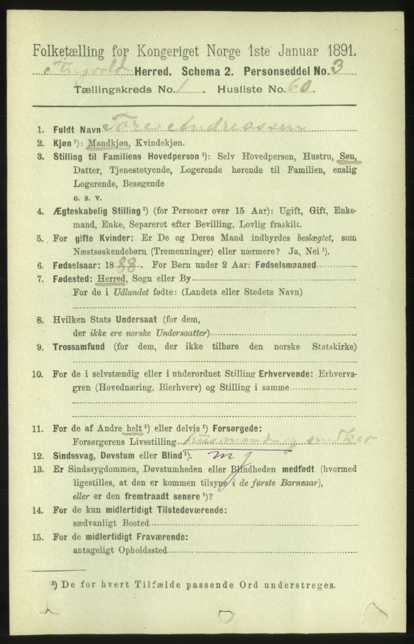 RA, Folketelling 1891 for 1560 Tingvoll herred, 1891, s. 513