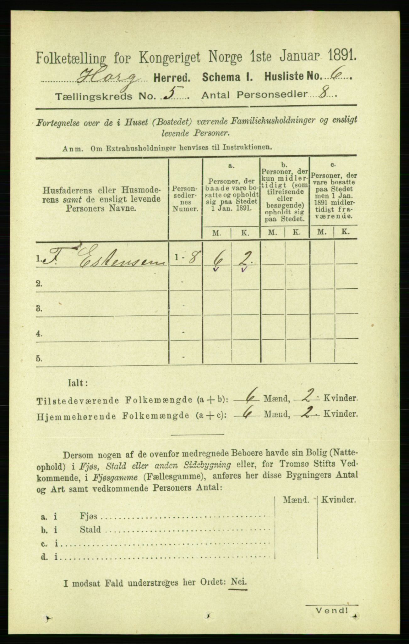 RA, Folketelling 1891 for 1650 Horg herred, 1891, s. 1858