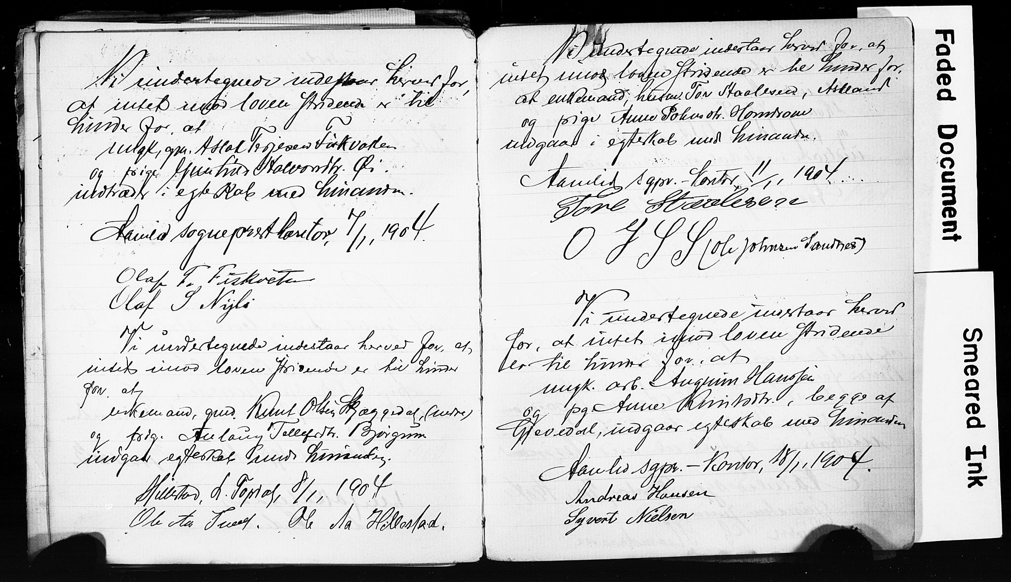 Åmli sokneprestkontor, AV/SAK-1111-0050/F/Fe/L0003: Forlovererklæringer nr. A VI 20, 1885-1905