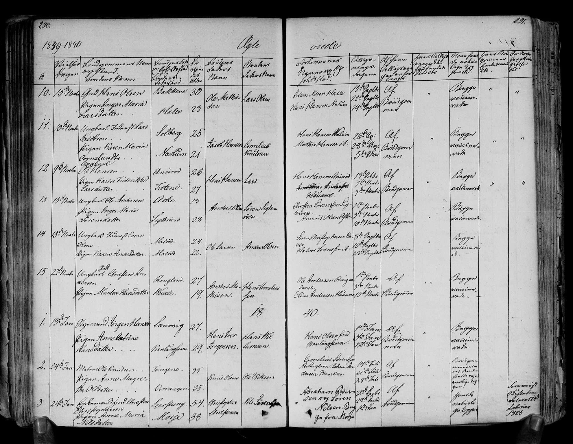 Brunlanes kirkebøker, SAKO/A-342/F/Fa/L0003: Ministerialbok nr. I 3, 1834-1845, s. 290-291