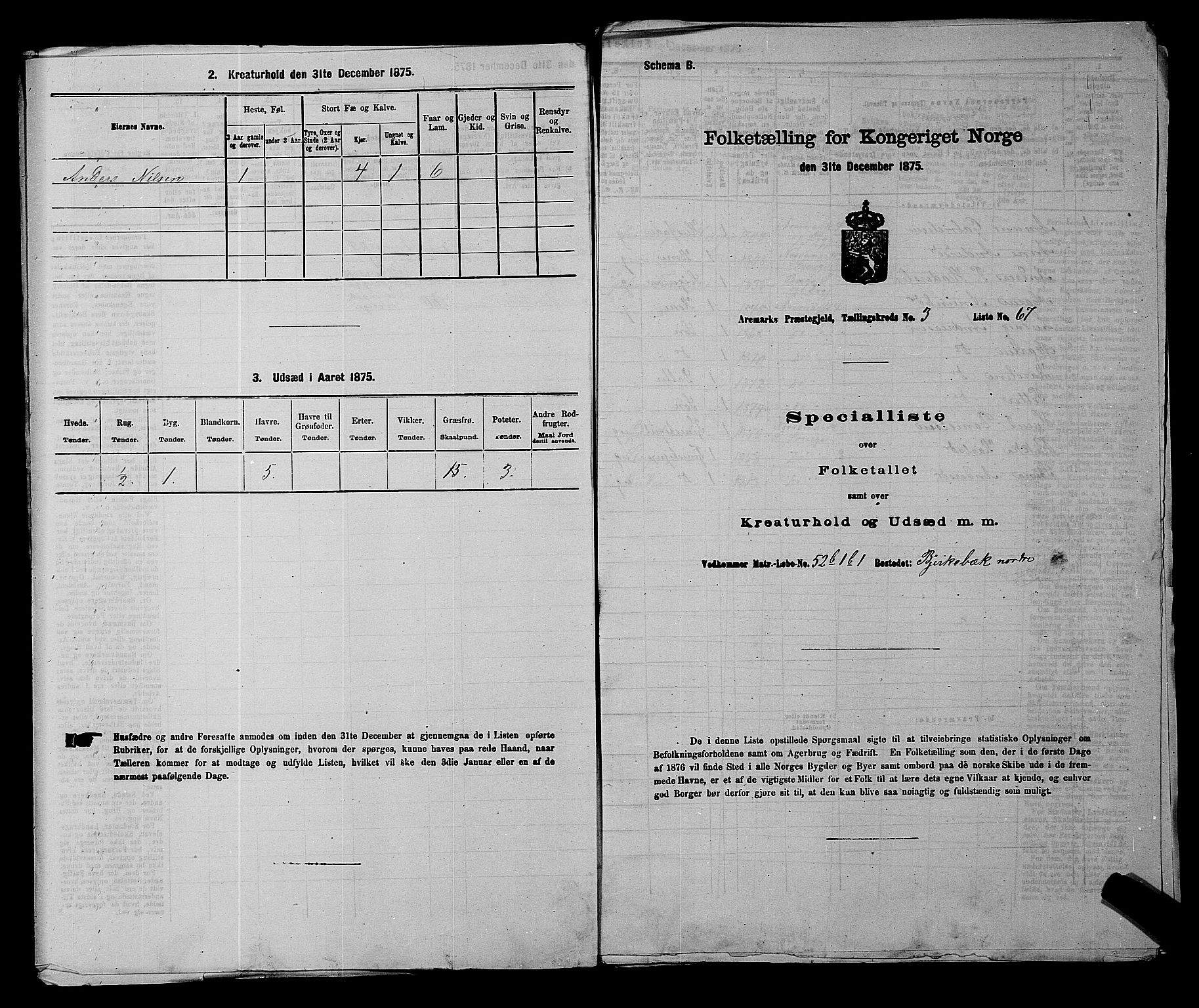 RA, Folketelling 1875 for 0118P Aremark prestegjeld, 1875, s. 476