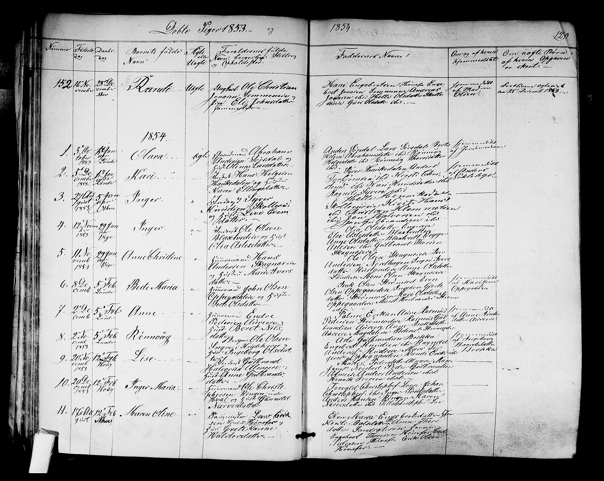 Norderhov kirkebøker, AV/SAKO-A-237/F/Fa/L0011: Ministerialbok nr. 11, 1847-1856, s. 129