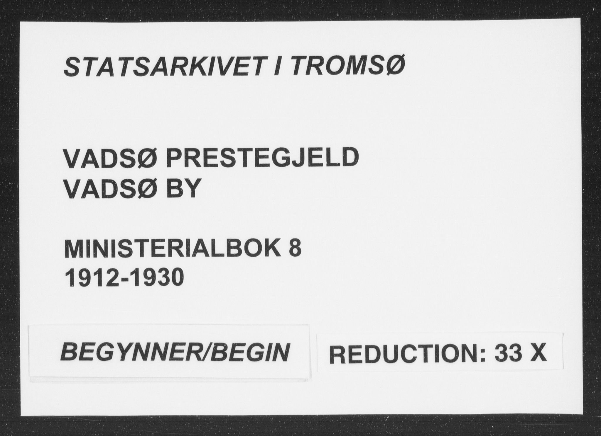 Vadsø sokneprestkontor, AV/SATØ-S-1325/H/Ha/L0008kirke: Ministerialbok nr. 8, 1912-1930