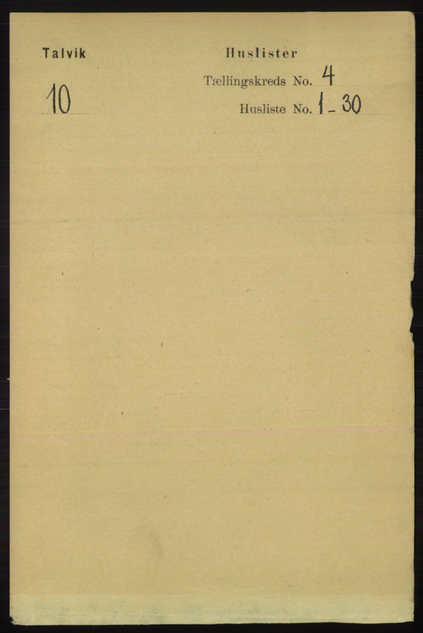 RA, Folketelling 1891 for 2013 Talvik herred, 1891, s. 1029