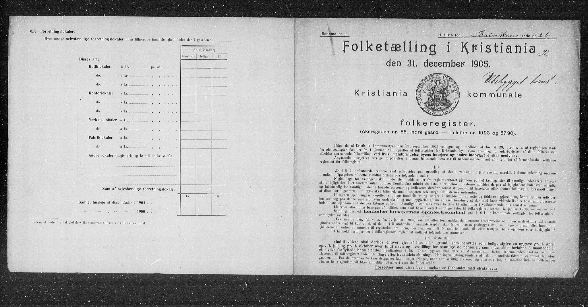 OBA, Kommunal folketelling 31.12.1905 for Kristiania kjøpstad, 1905, s. 4388