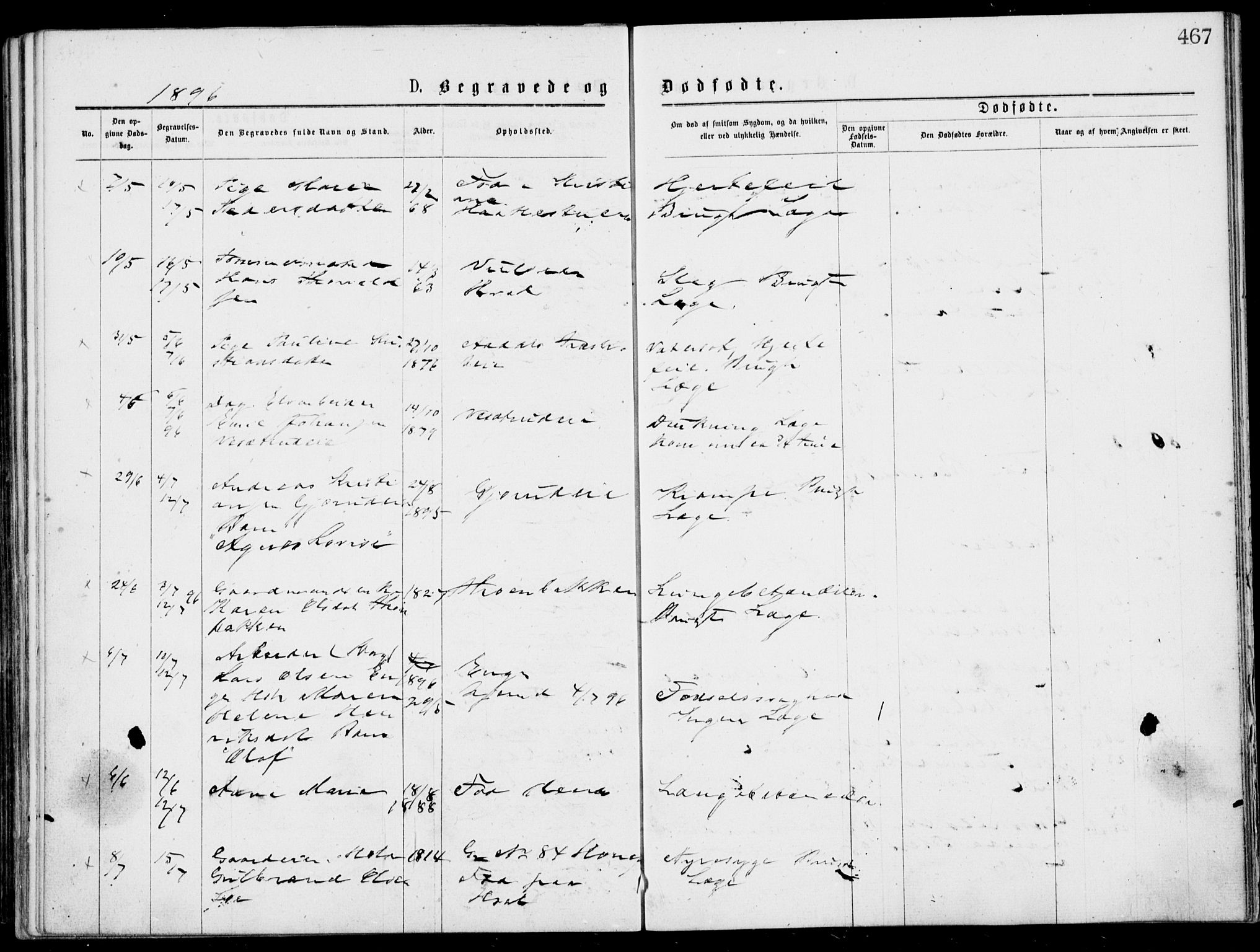 Norderhov kirkebøker, AV/SAKO-A-237/G/Gb/L0001: Klokkerbok nr. II 1, 1876-1899, s. 467