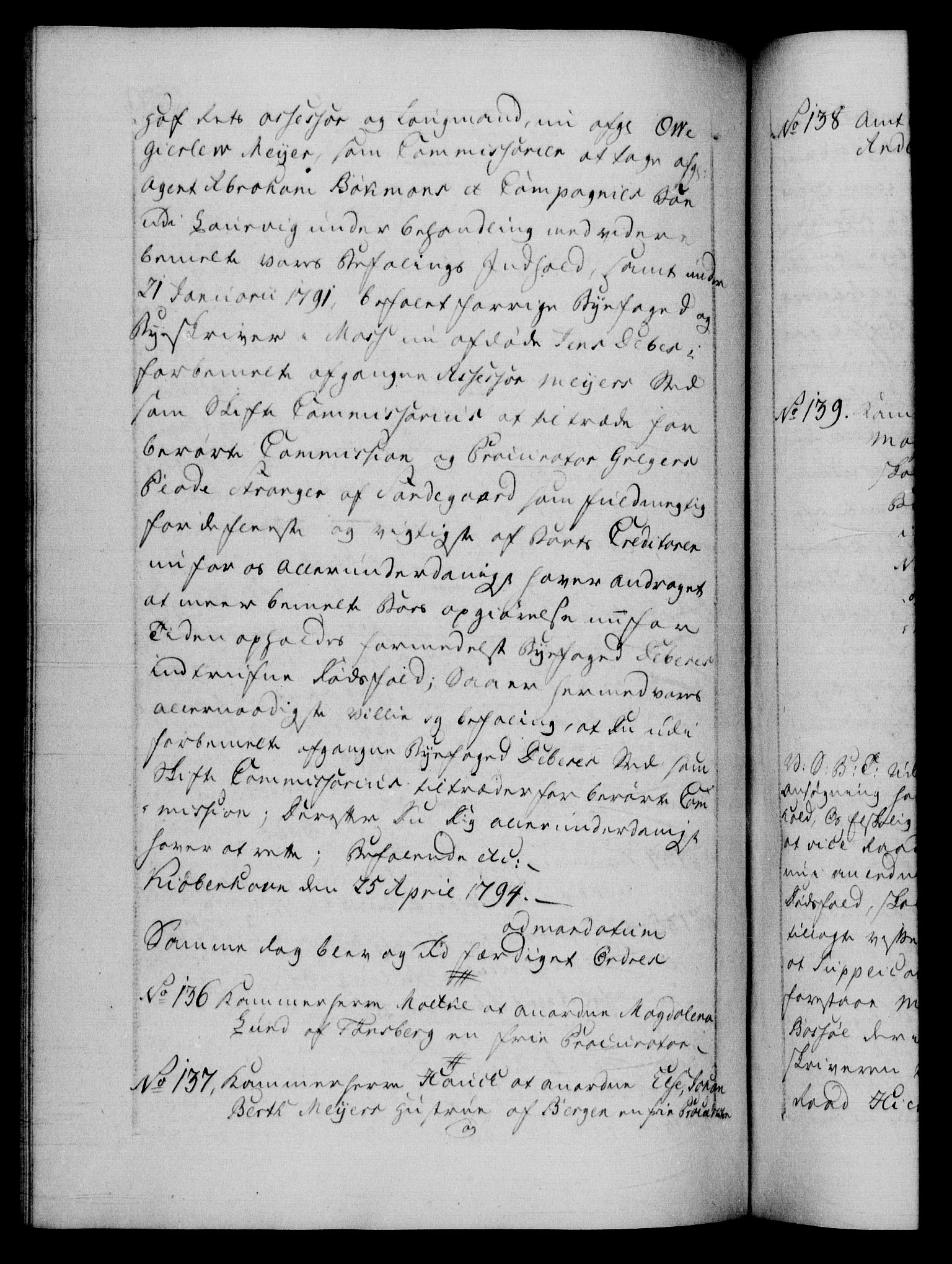 Danske Kanselli 1572-1799, AV/RA-EA-3023/F/Fc/Fca/Fcab/L0045: Norske tegnelser, 1792-1796, s. 350b