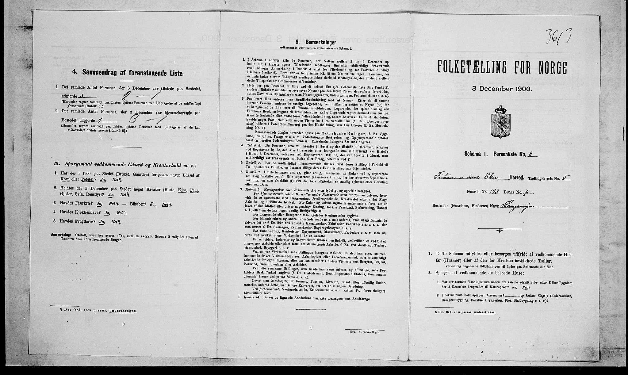 RA, Folketelling 1900 for 0624 Øvre Eiker herred, 1900, s. 2665