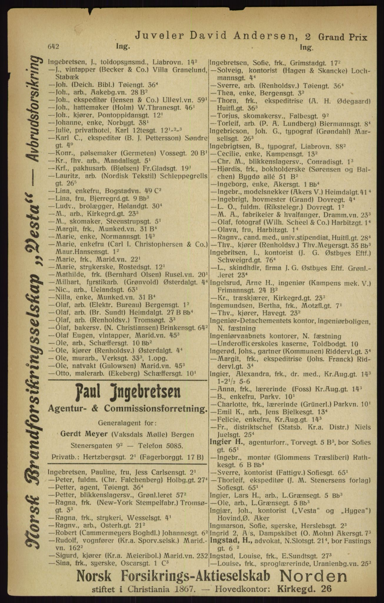 Kristiania/Oslo adressebok, PUBL/-, 1916, s. 642